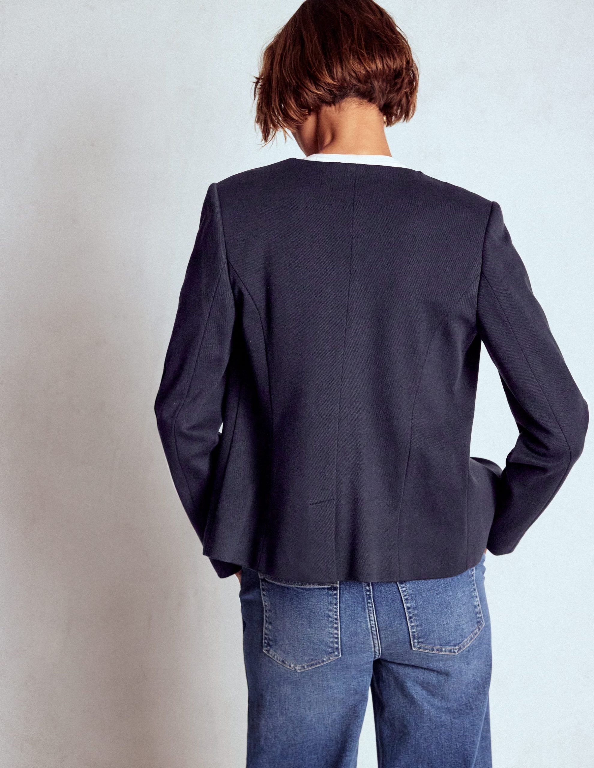 Hampstead Ponte Twill Blazer-Navy - Image 2