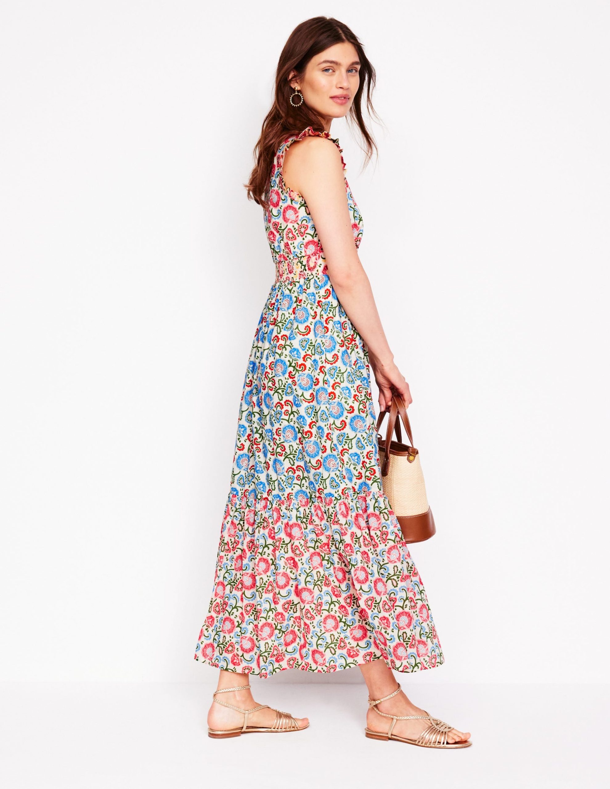 Wren Tiered Midi Dress-Ivory. Garden Vine - Image 4
