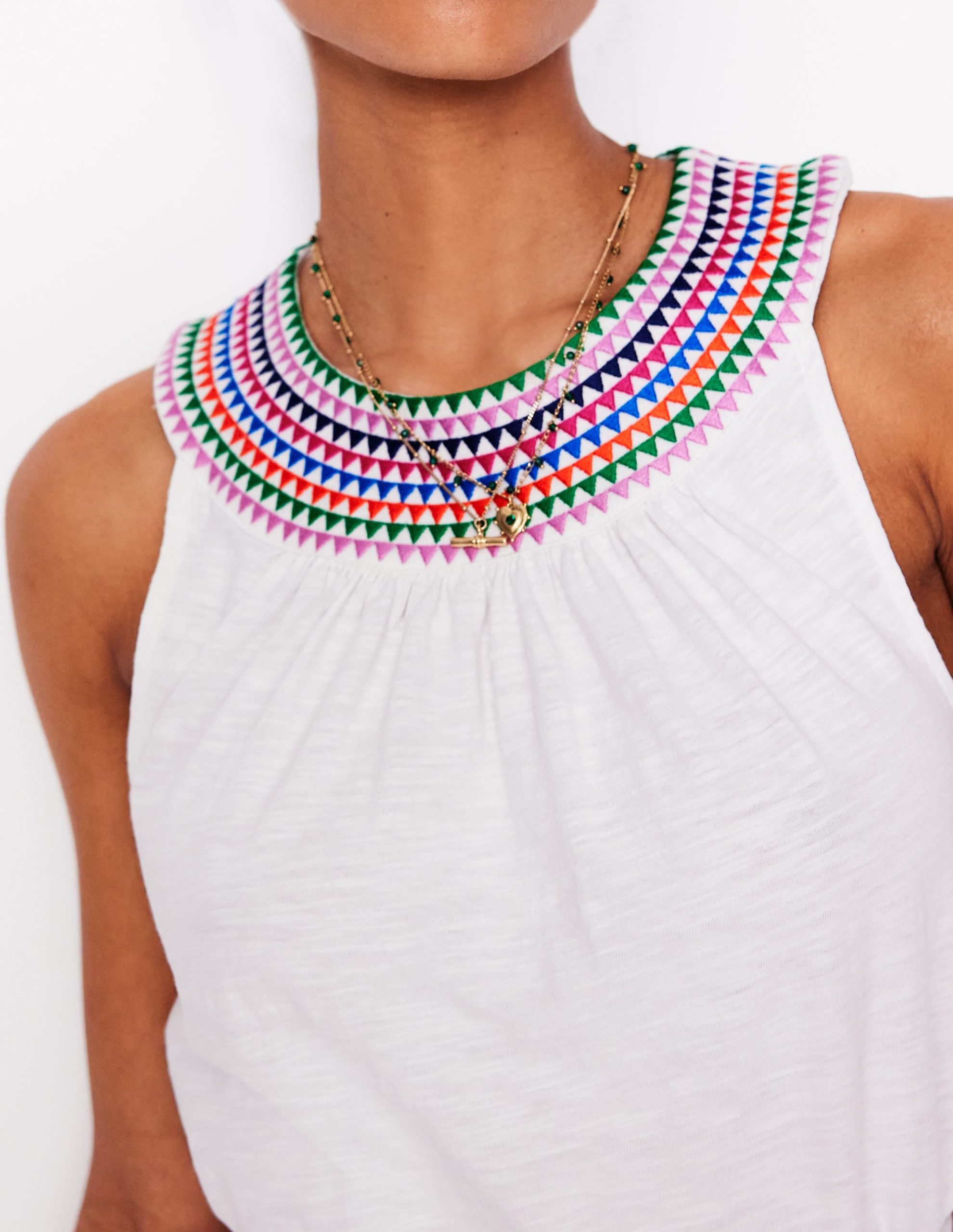 Eleni Embroidered Short Dress-White - Image 2