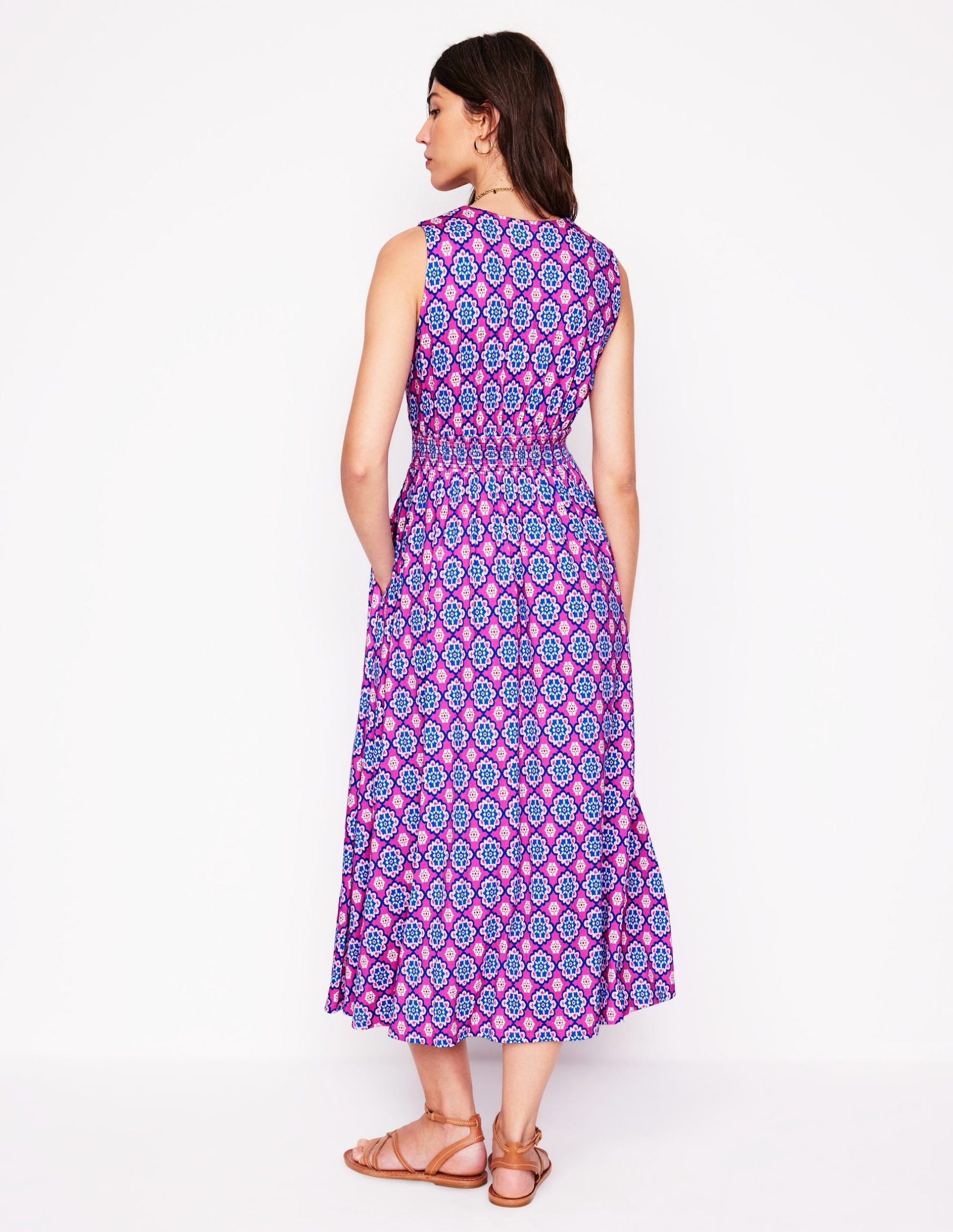Paloma Jersey Maxi Dress-Cosmos Pink. Bloom Geo - Image 3