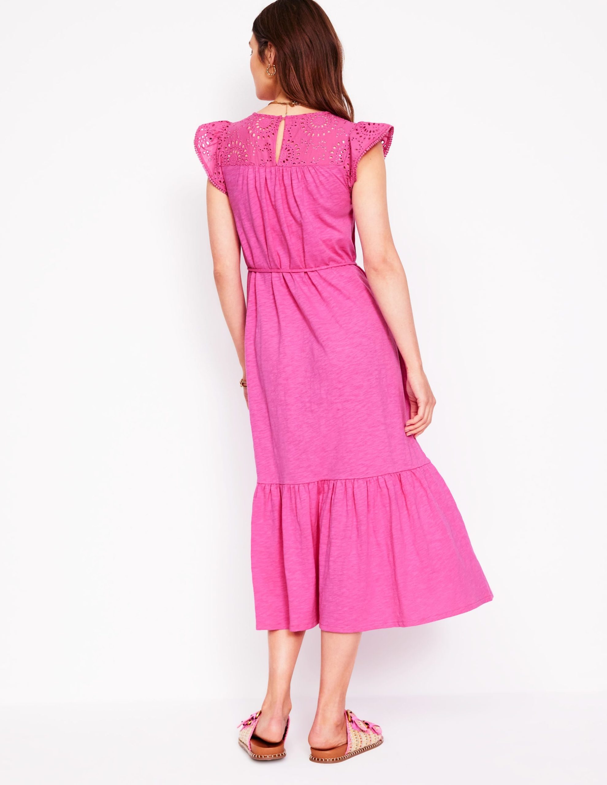 Juliet Broderie Midi Dress-Tickled Pink - Image 3