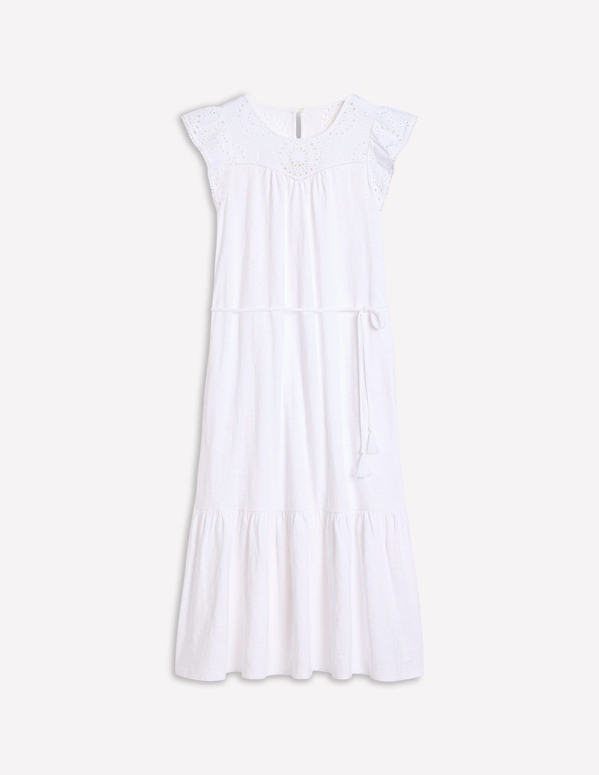 Juliet Broderie Midi Dress-White - Image 7