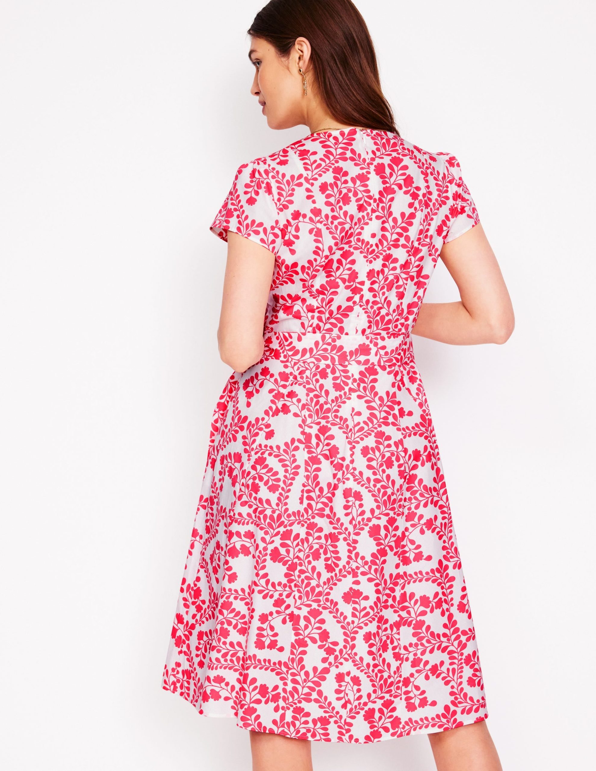 Imo Cotton Godet Short Dress-lvory. Vine Silhouette - Image 3