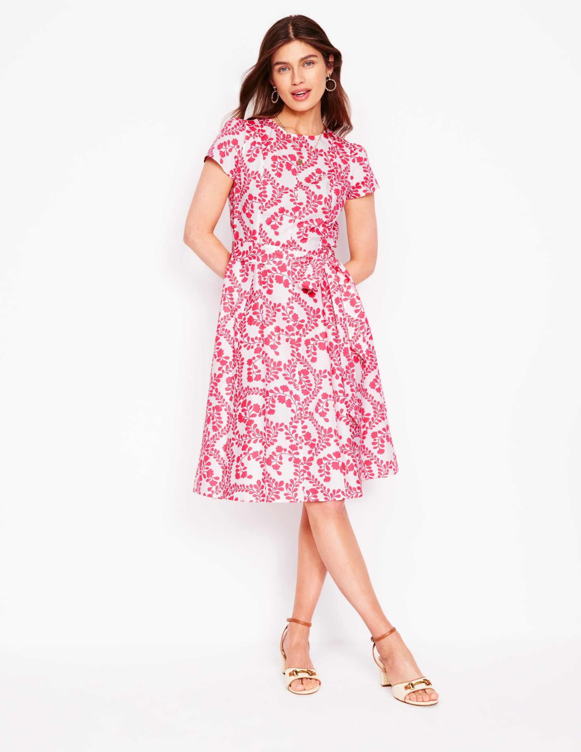 Imo Cotton Godet Short Dress-lvory. Vine Silhouette - Image 4