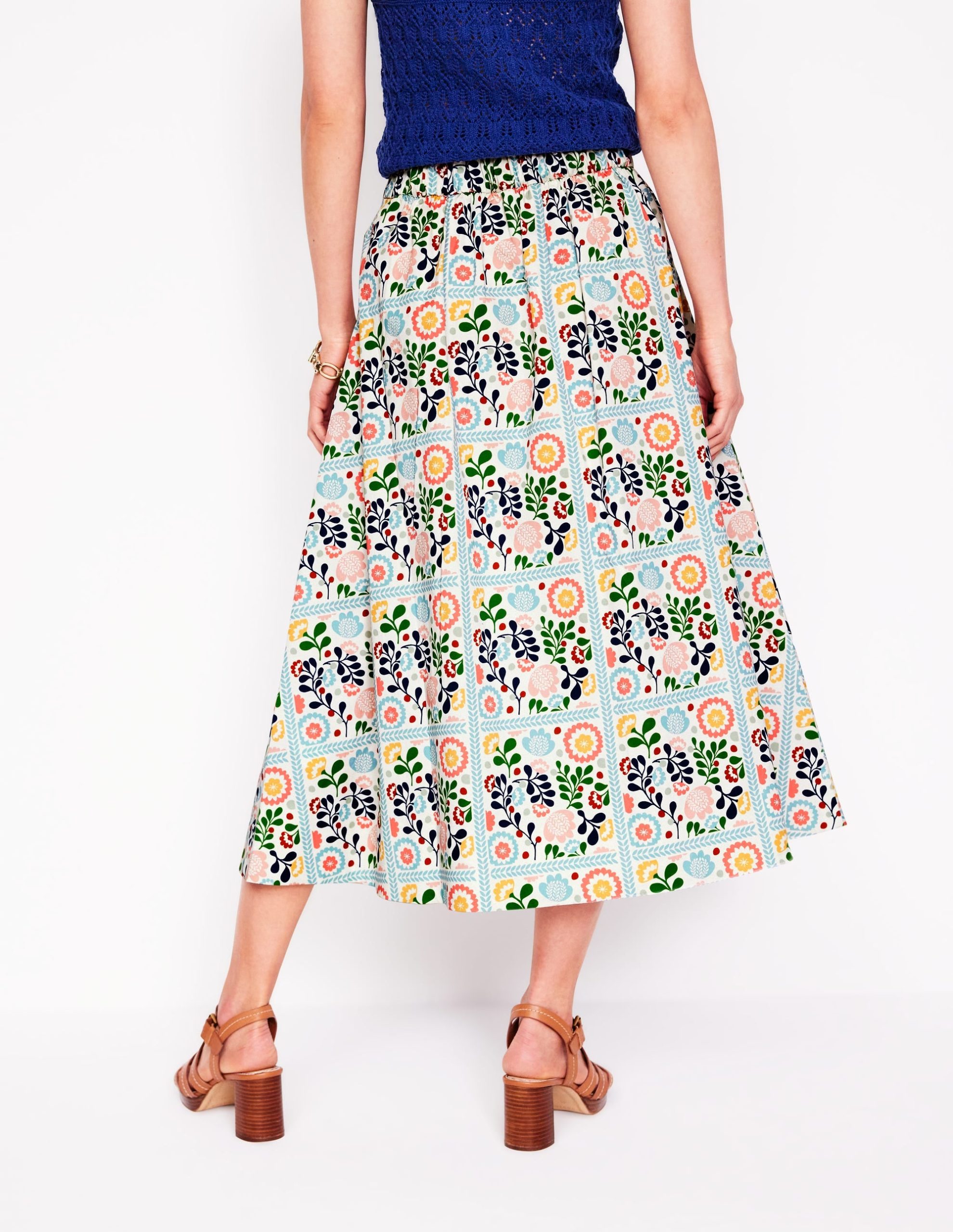 Isabella Cotton Sateen Skirt-Multi. Vine Tile - Image 3