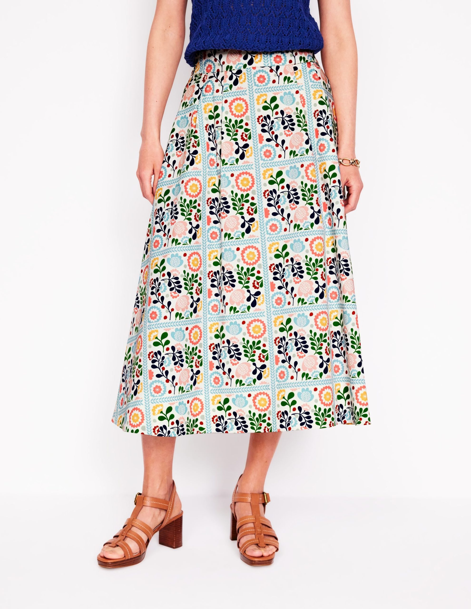 Isabella Cotton Sateen Skirt-Multi. Vine Tile - Image 4