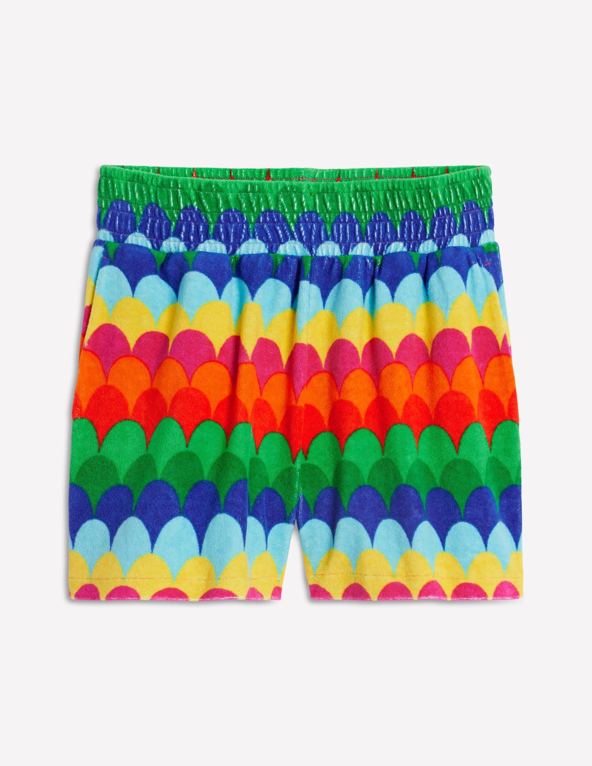 Smocked Towelling Short-Multi. Scallop Stripe - Image 6