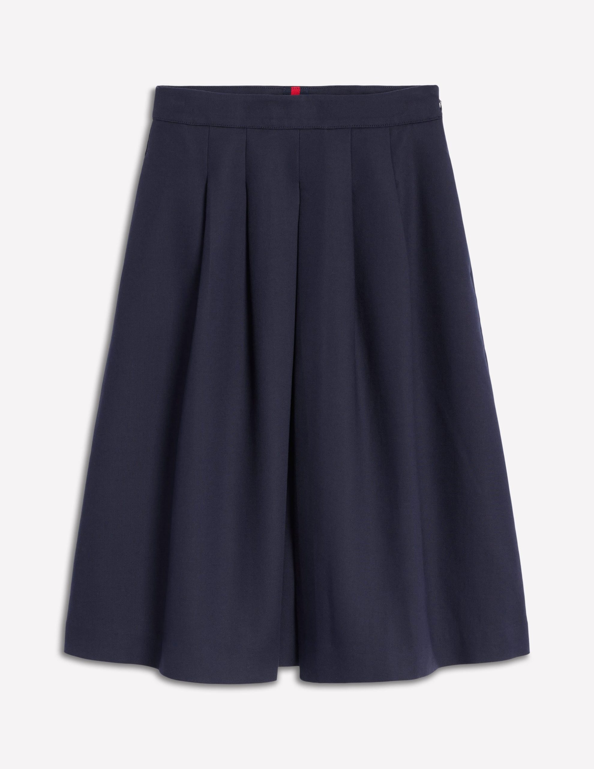 Pleat Detail Midi Skirt-Navy - Image 5