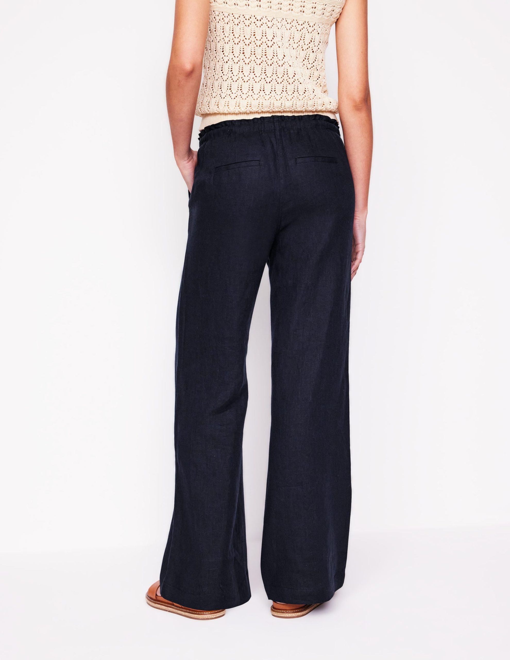 Islington Linen Pants-Navy - Image 4