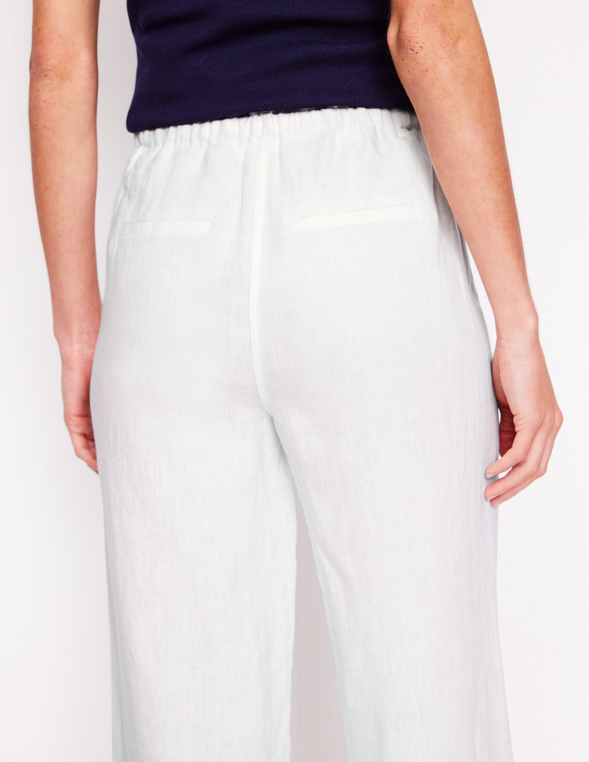 Islington Linen Pants-White - Image 2