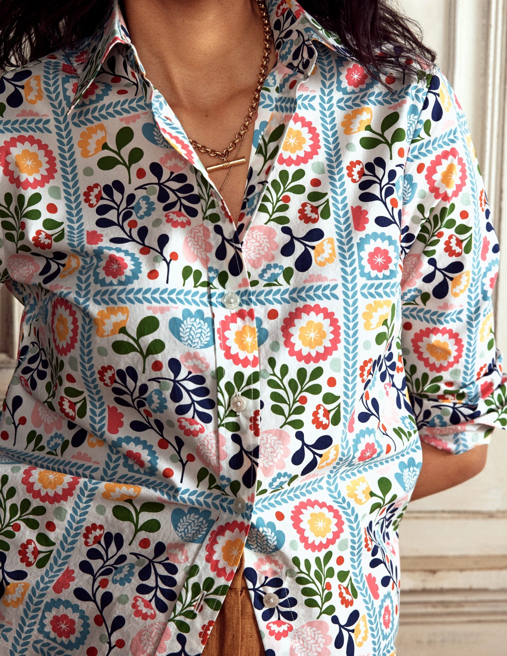 Sienna Cotton Shirt-Multi. Vine Tile - Image 2