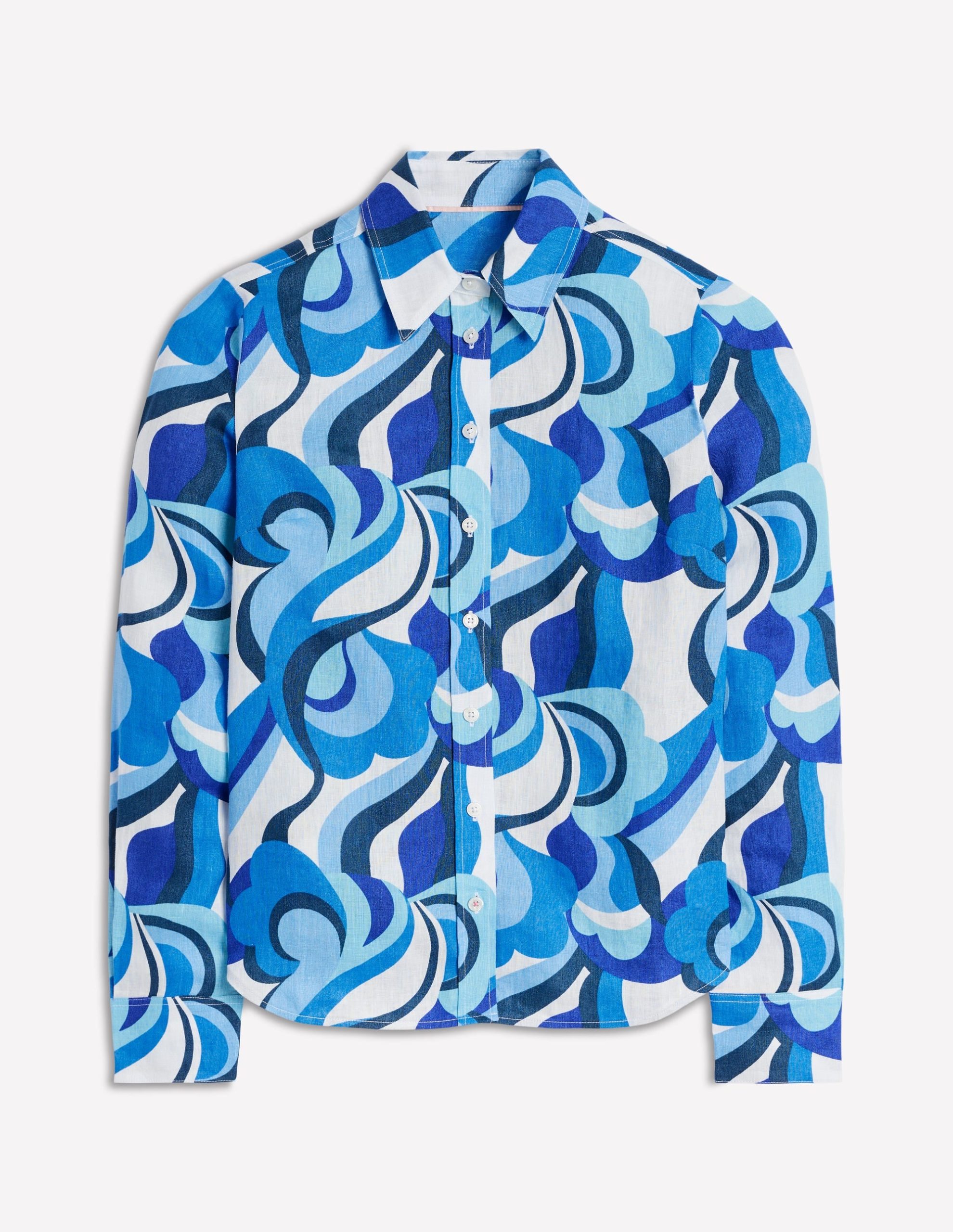 Sienna Linen Shirt-Multi Abstract Swirl - Image 5