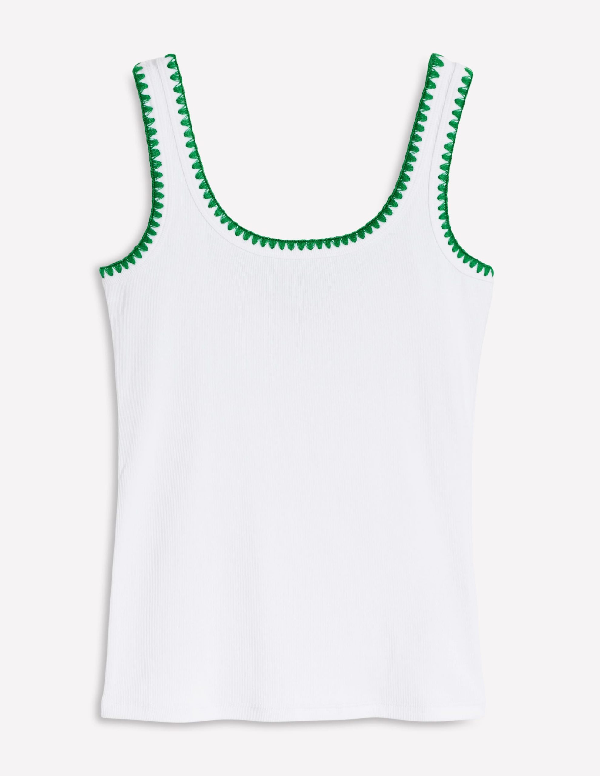 Crochet Trim Tank Top-White - Image 6