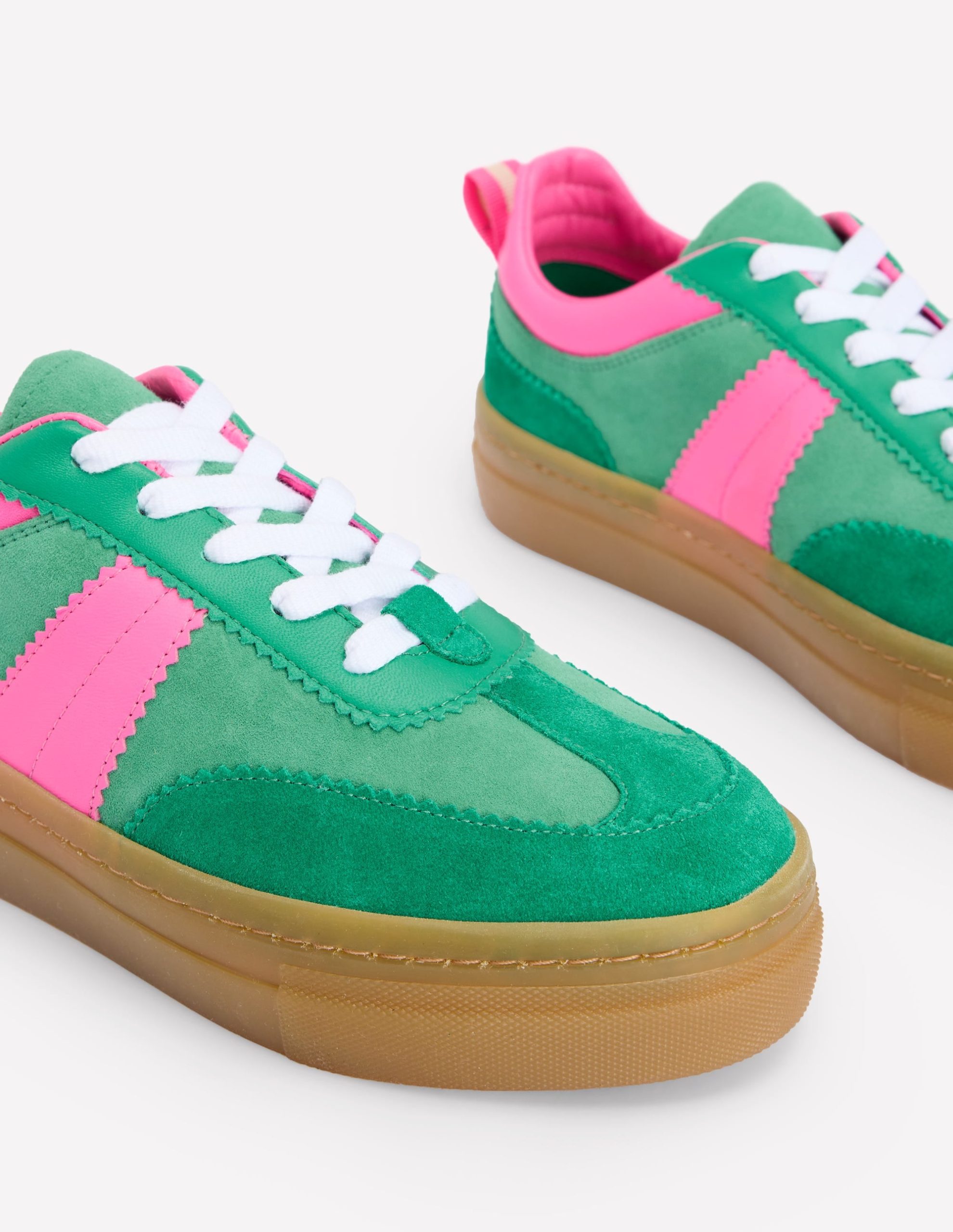 Erin Flatform Tennis Trainer-Rich Emerald/Festival Pink - Image 4