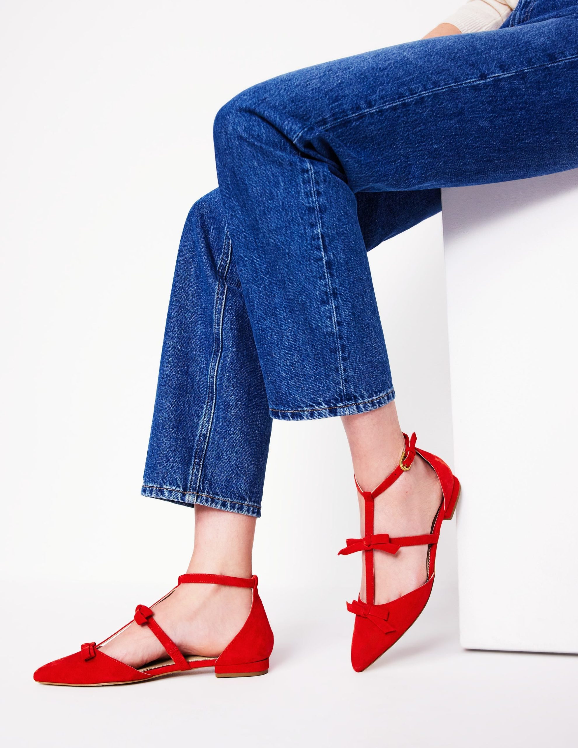 Point Bow Mary Jane-Pillarbox Red - Image 2