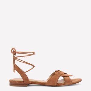 Heart Detail Flat Sandals-Tan