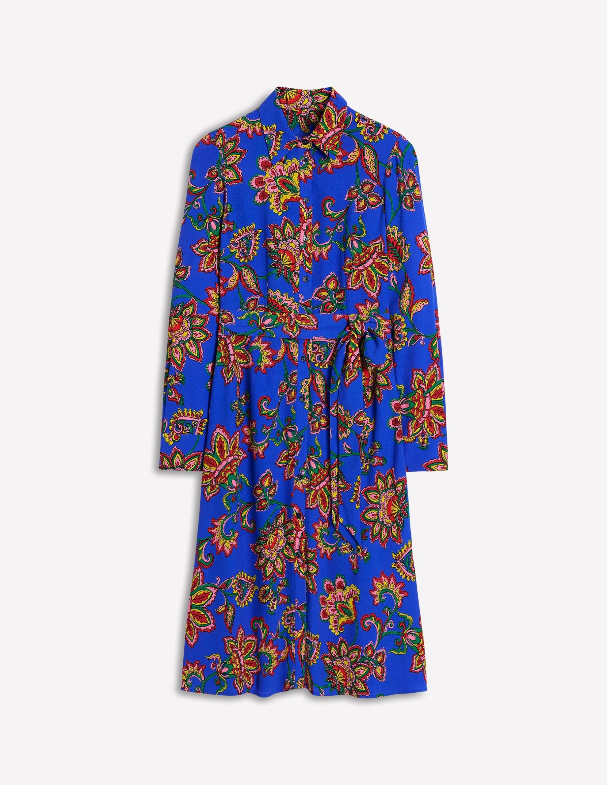 Kate Midi Shirt Dress-Gallery Blue. Whimsical Vine - Image 5
