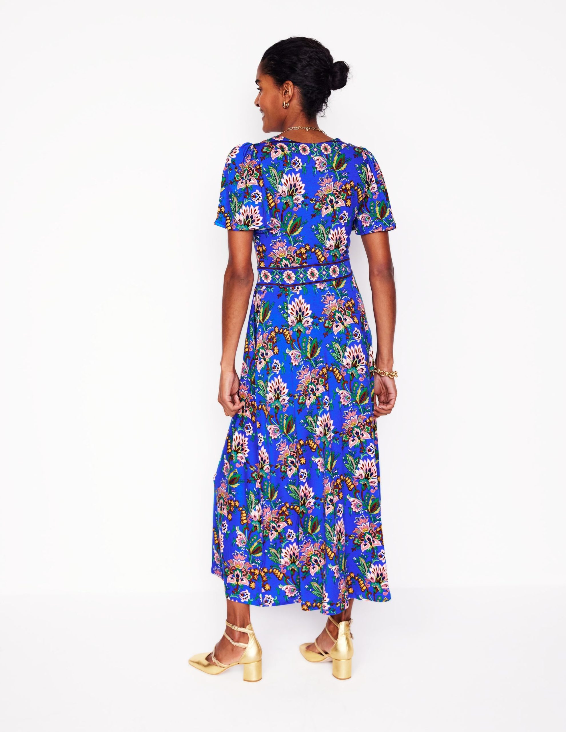 Ellie Flutter Maxi Tea Dress-Gallery Blue. Botanica Terrace - Image 3