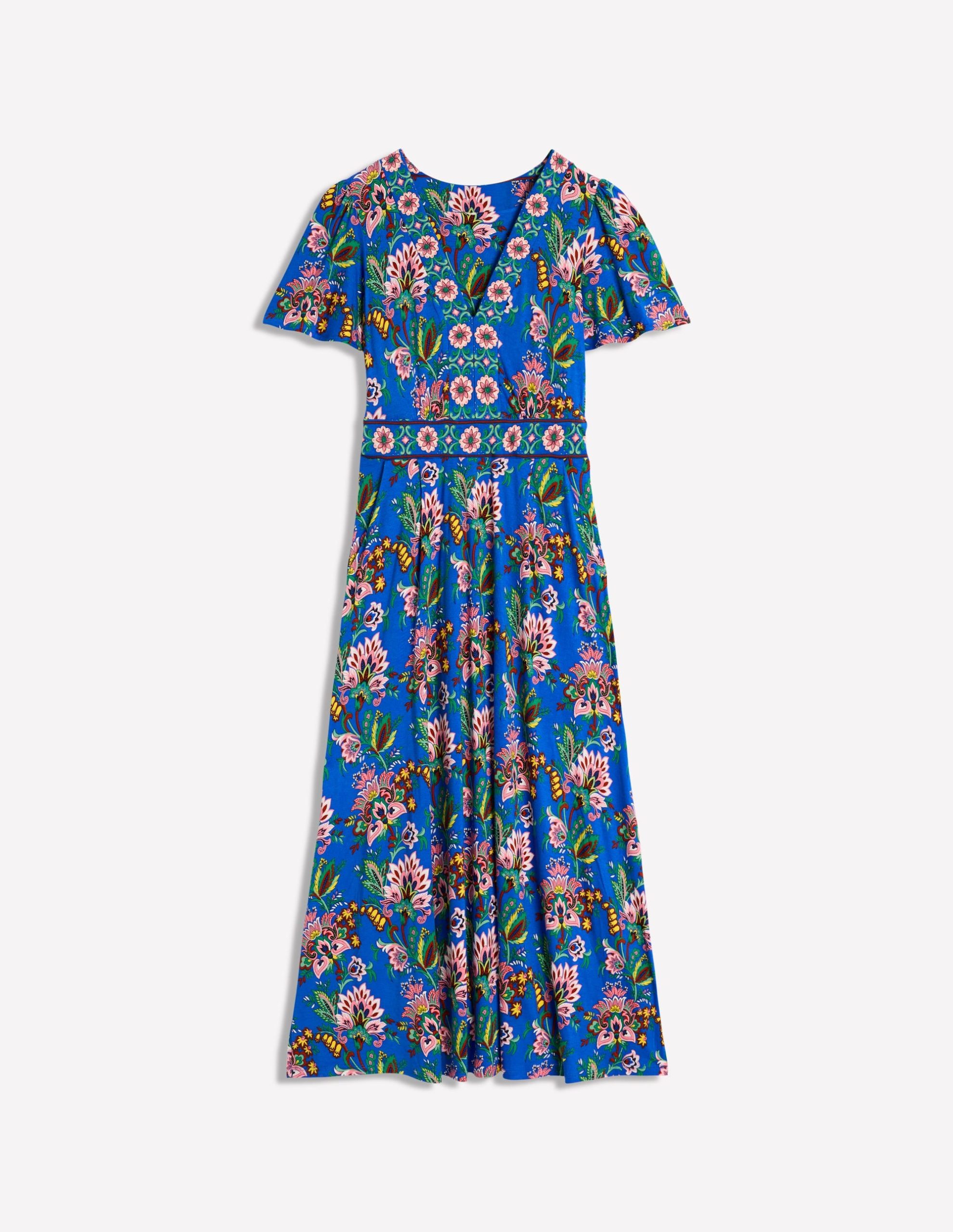 Ellie Flutter Maxi Tea Dress-Gallery Blue. Botanica Terrace - Image 6