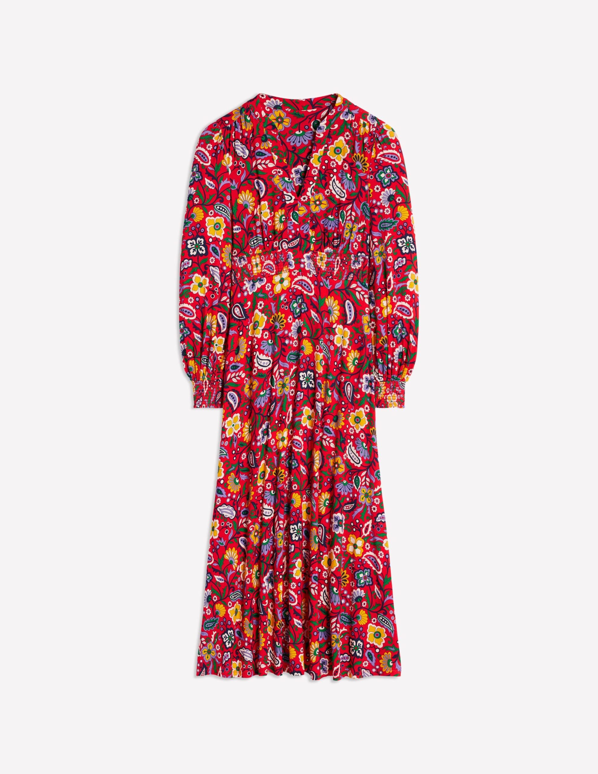 Ivy Smocked Midi Dress-Poppy Red. Oriental Paradise - Image 6