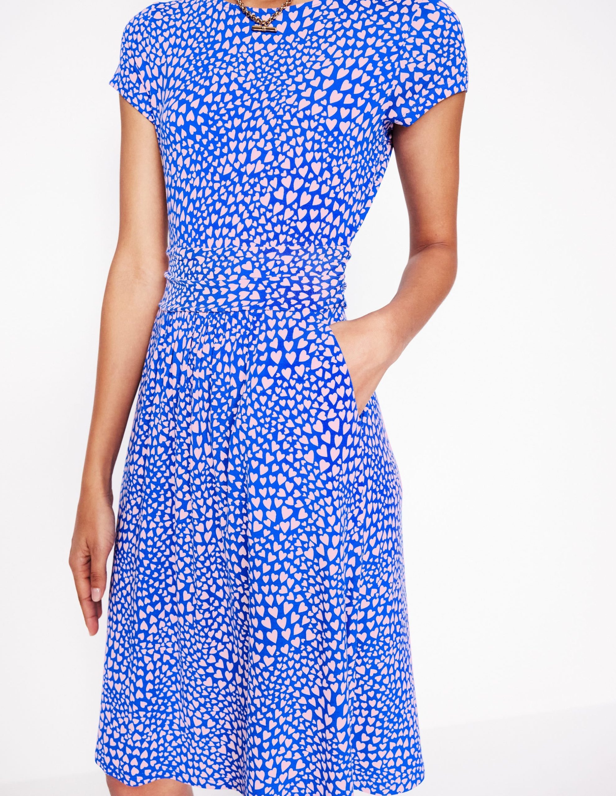 Amelie Jersey Dress-Gallery Blue. Heart Cluster - Image 2