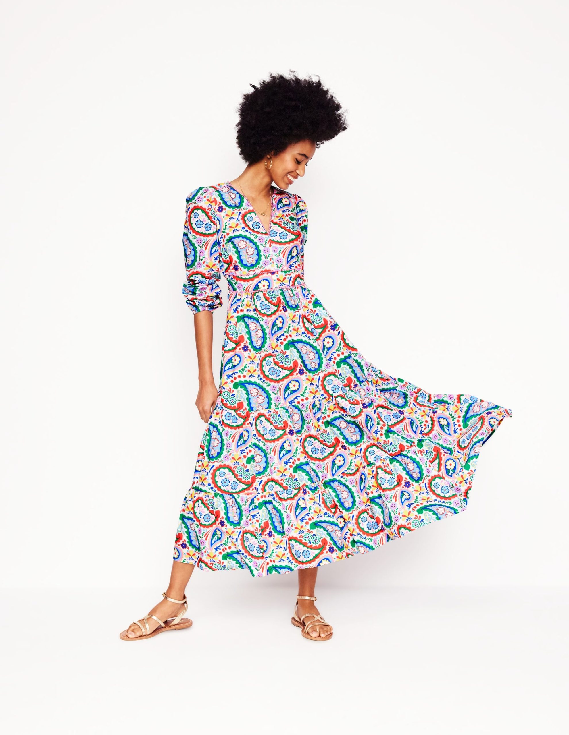 Violet Midi Dress-Multi. Meadow Paisley - Image 3