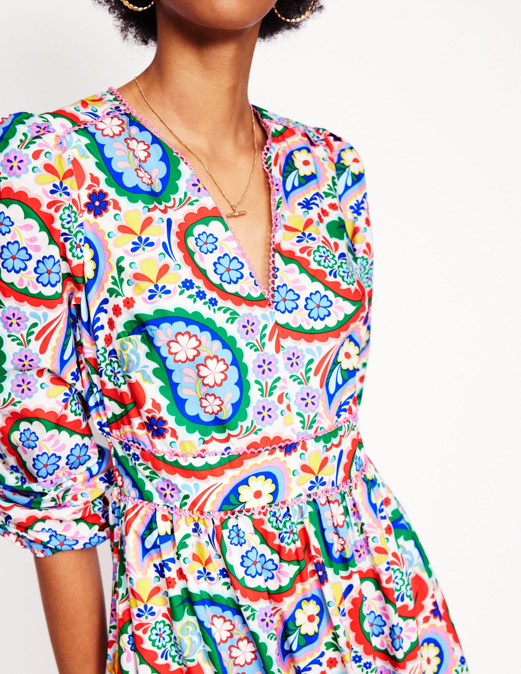 Violet Midi Dress-Multi. Meadow Paisley - Image 5