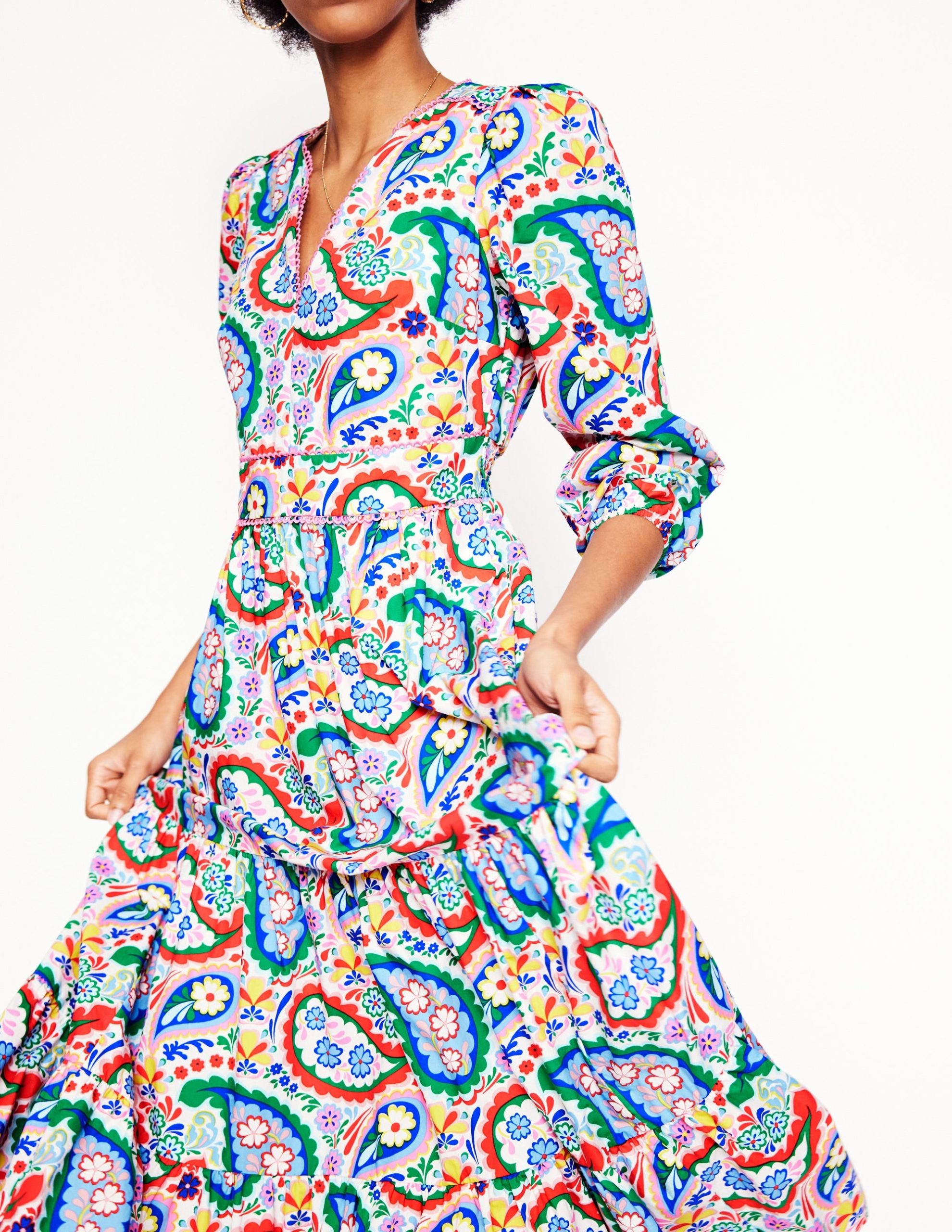 Violet Midi Dress-Multi. Meadow Paisley - Image 6