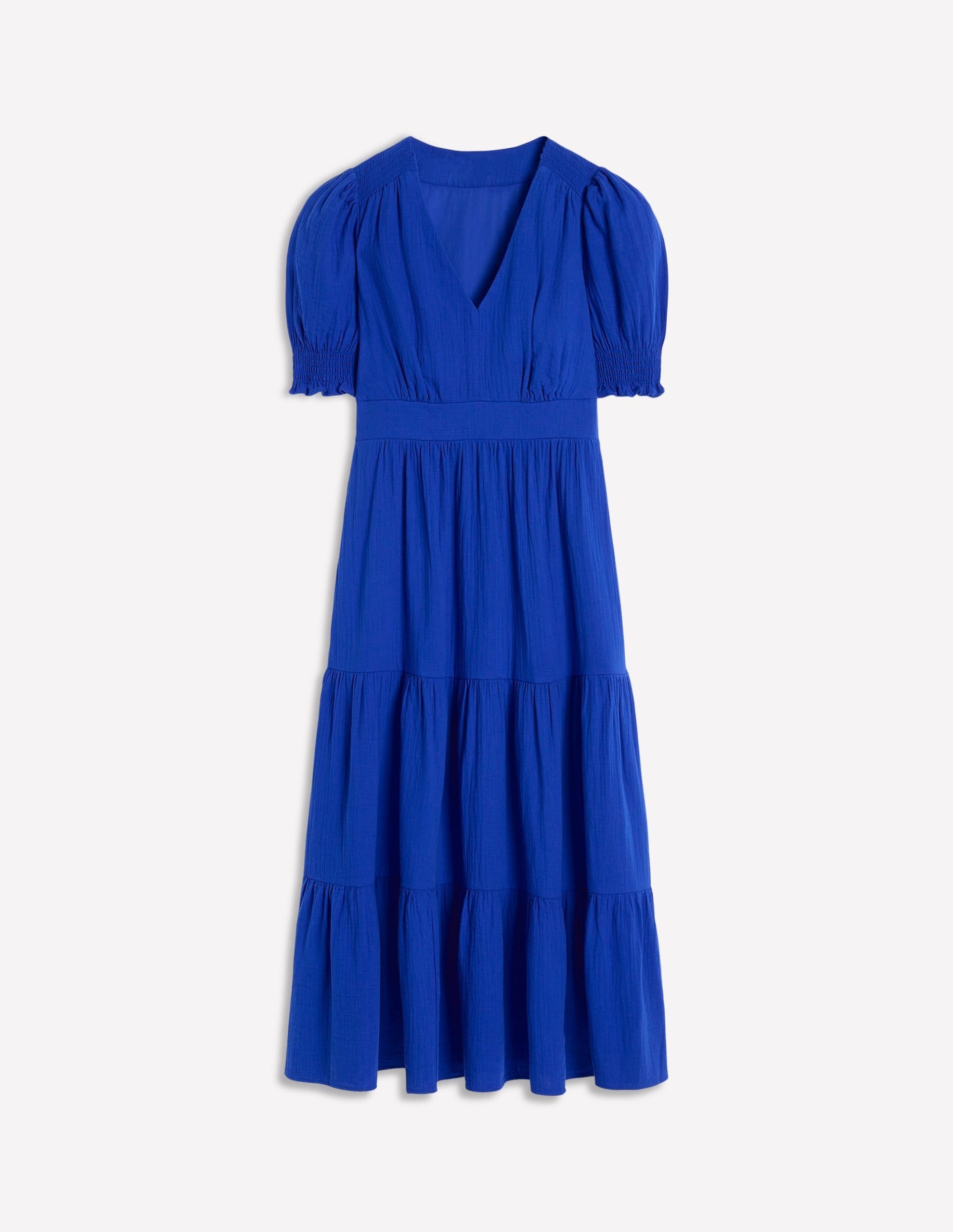 Anna Double Cloth Midi Dress-Bright Blue - Image 5