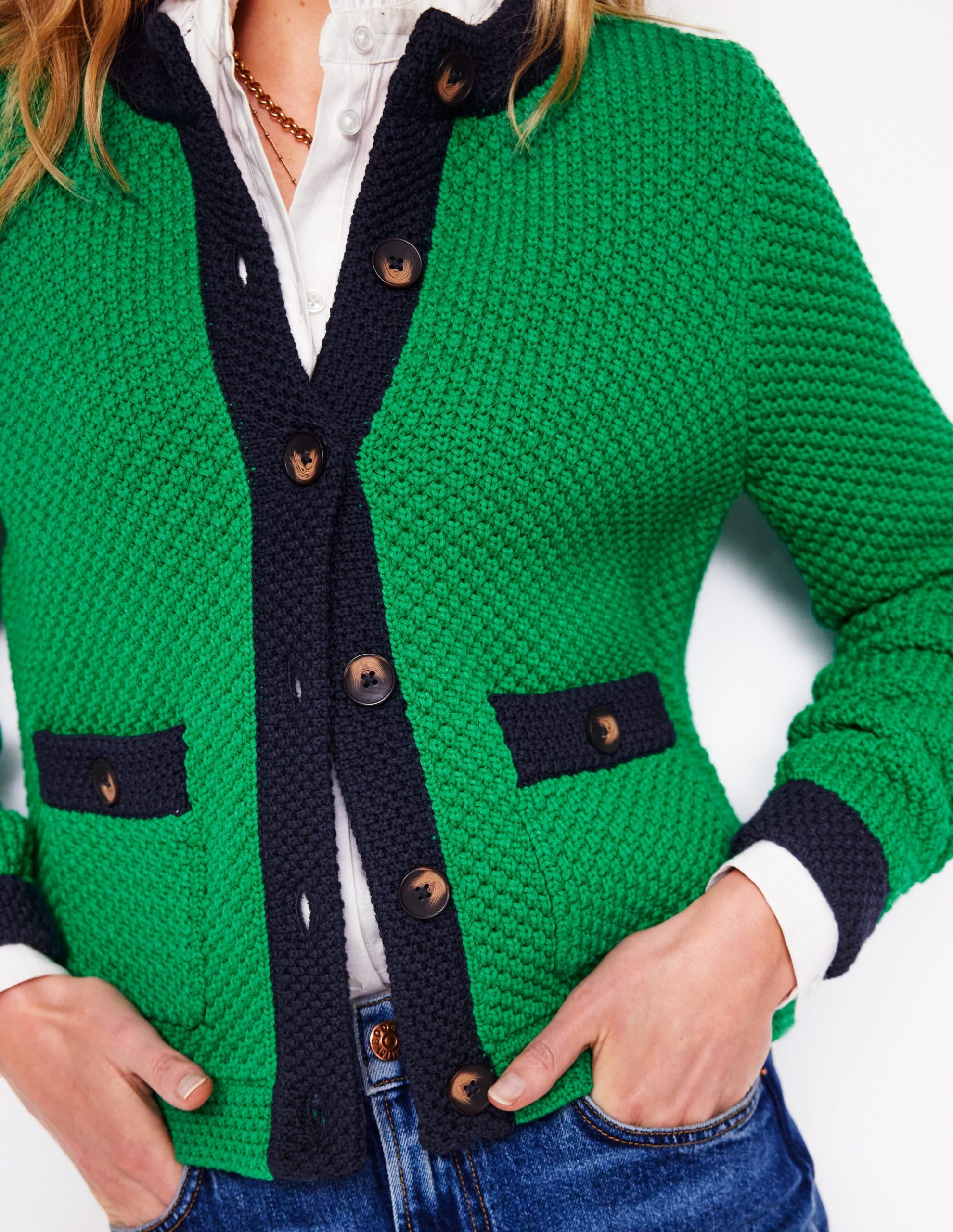 Libby Knitted Jacket-Rich Emerald - Image 2