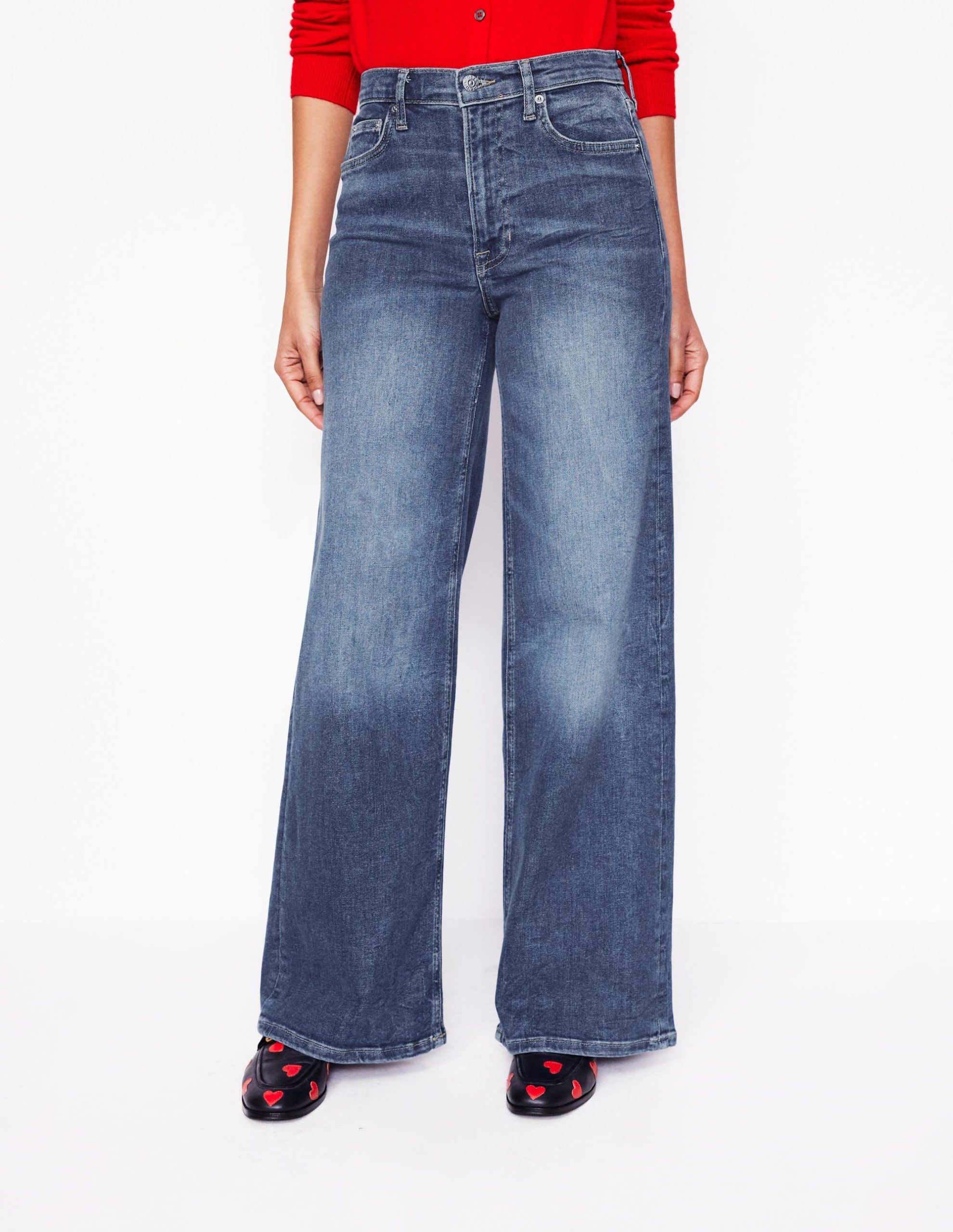 High Rise Wide Leg Jeans-Mid Vintage - Image 5
