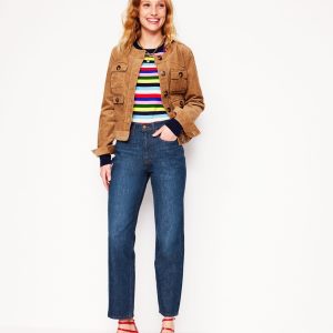 High Rise Straight Leg Jeans-Indigo