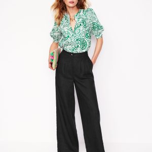 Dulwich Linen Pants-Black