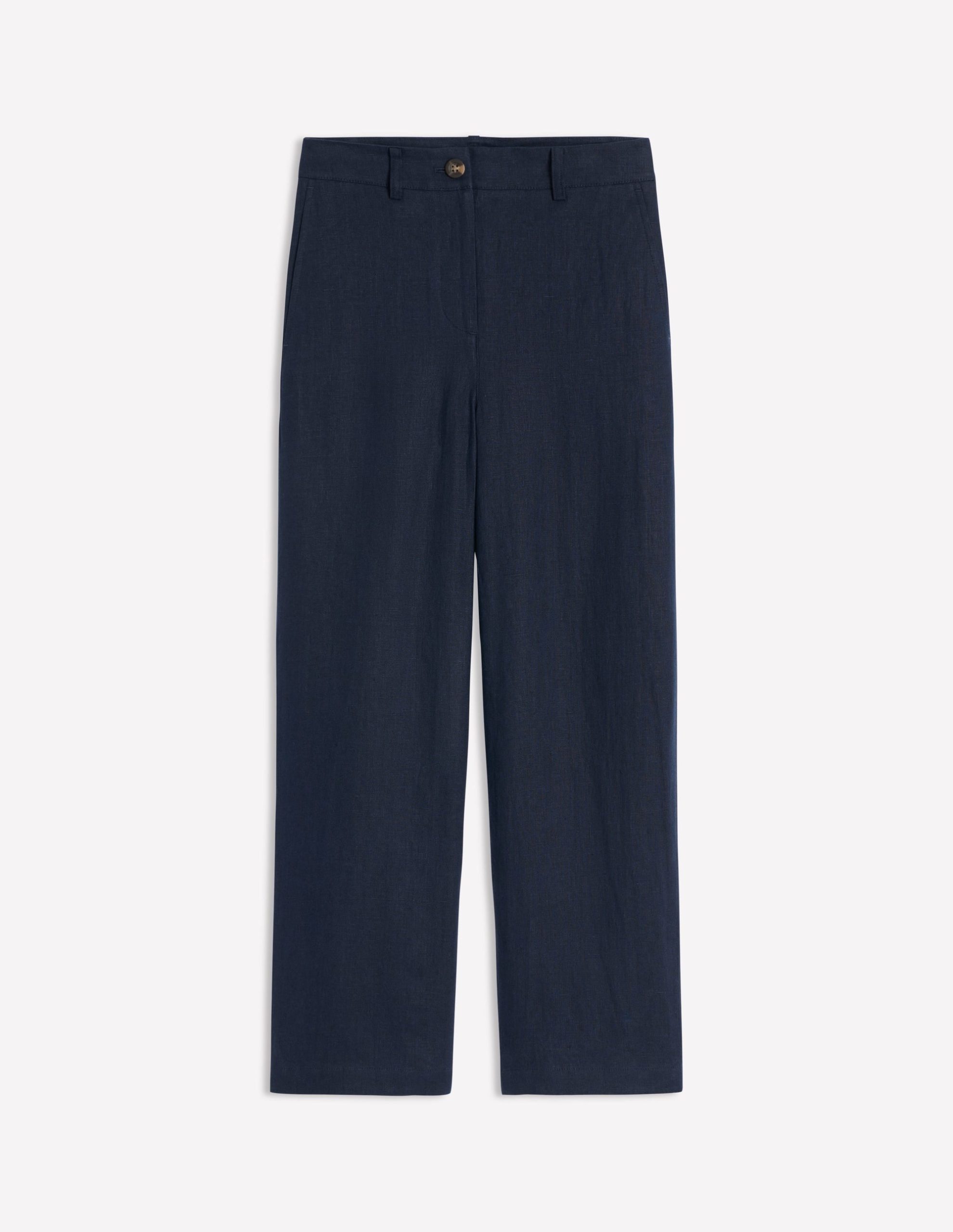 Westbourne Crop Linen Pants-Navy - Image 5