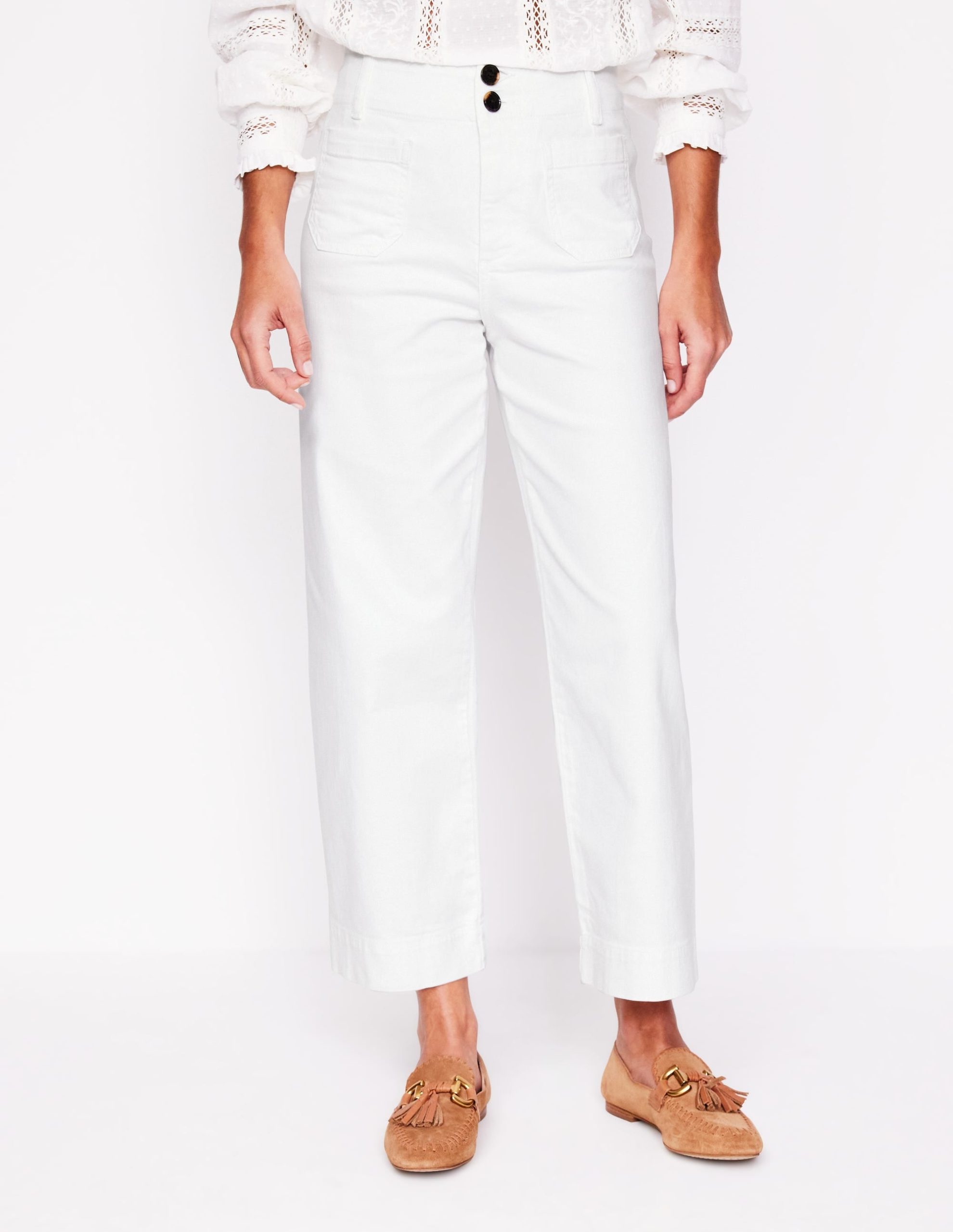 Primrose Patch Pocket Pants-White - Image 3