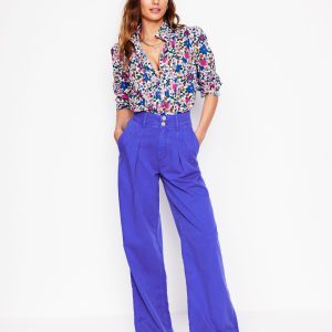 Brompton Wide Leg Trousers-Bright Blue