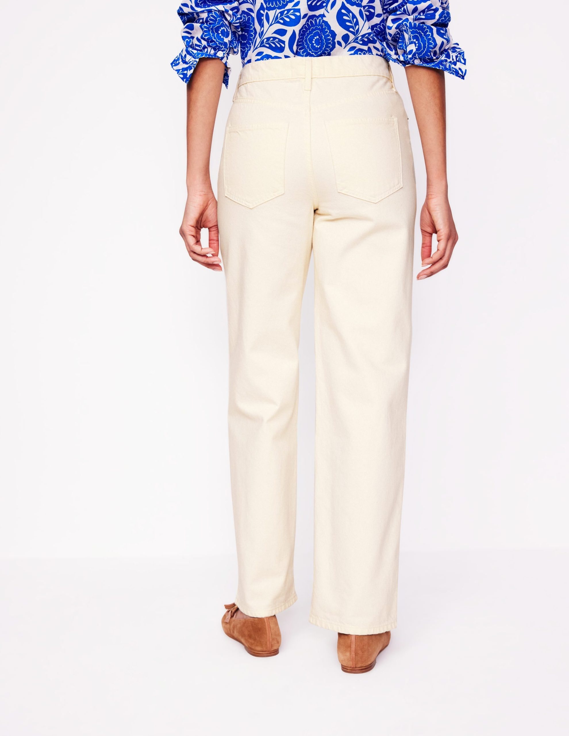 Mid Rise Straight Jeans-Ecru - Image 5