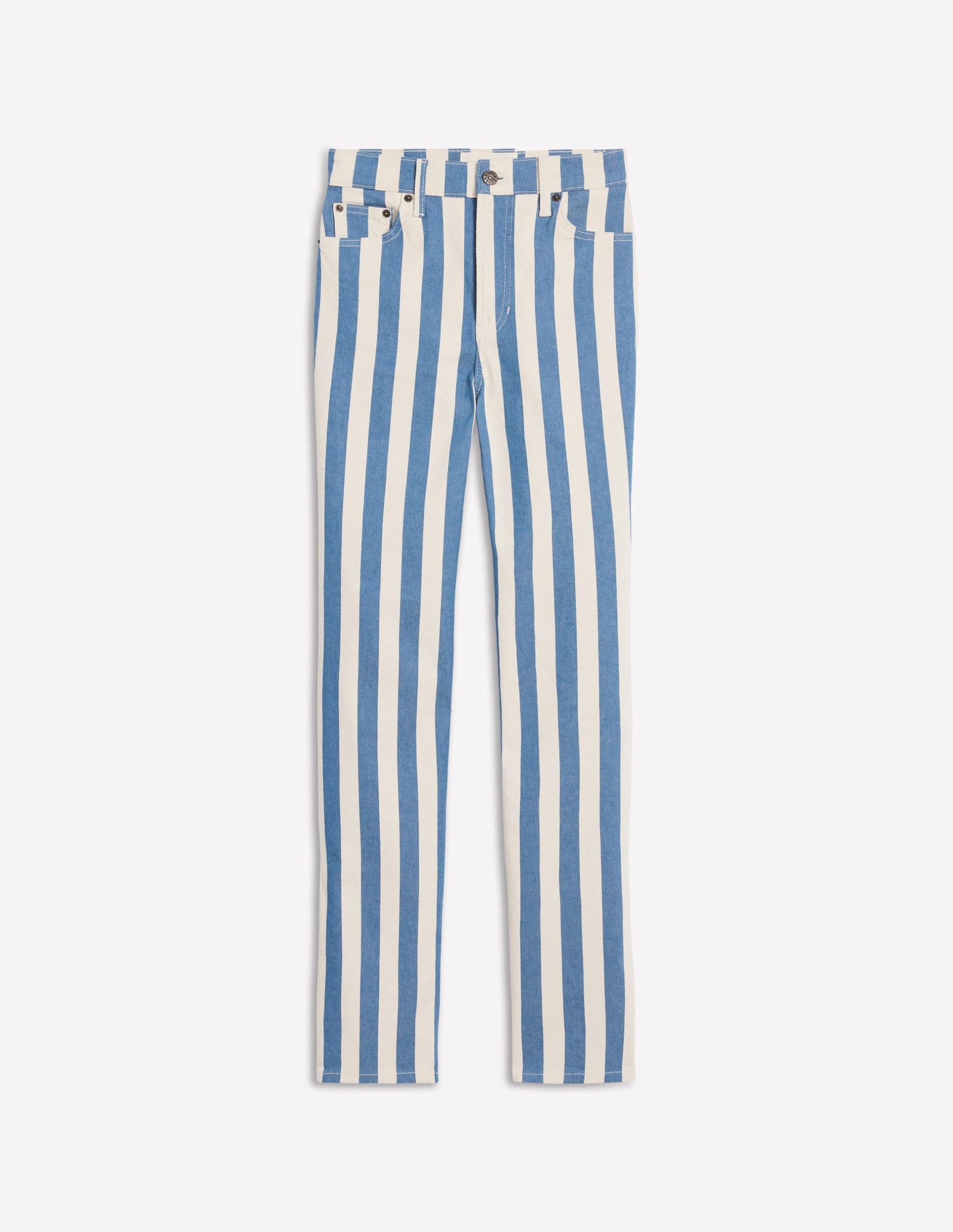 High Rise Stripe Jeans-Marine Wide Stripe - Image 8