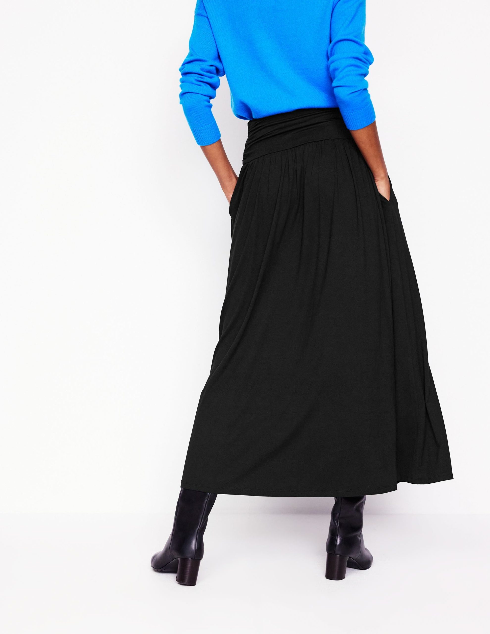 Rosaline Jersey Skirt-Black - Image 3