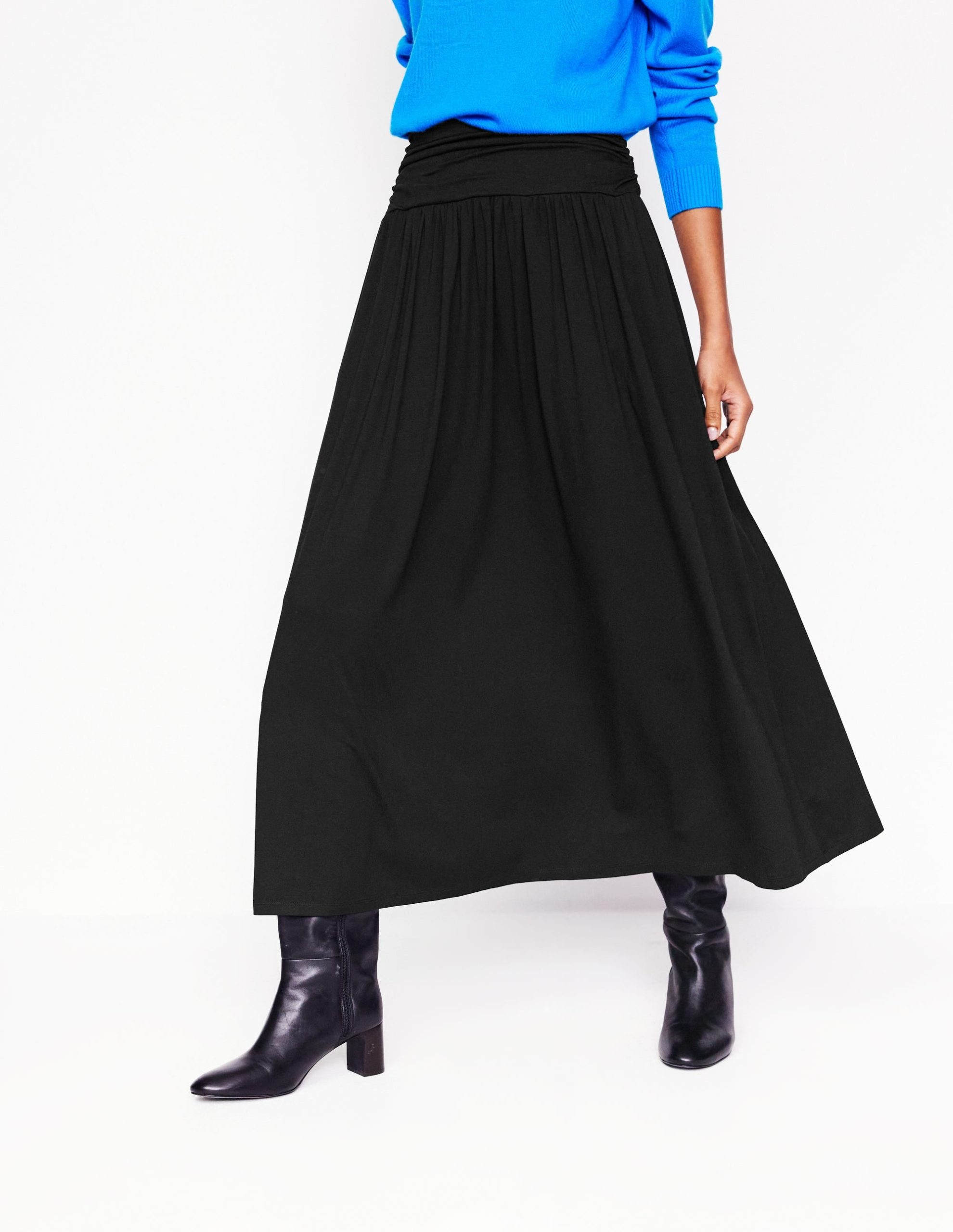 Rosaline Jersey Skirt-Black - Image 4