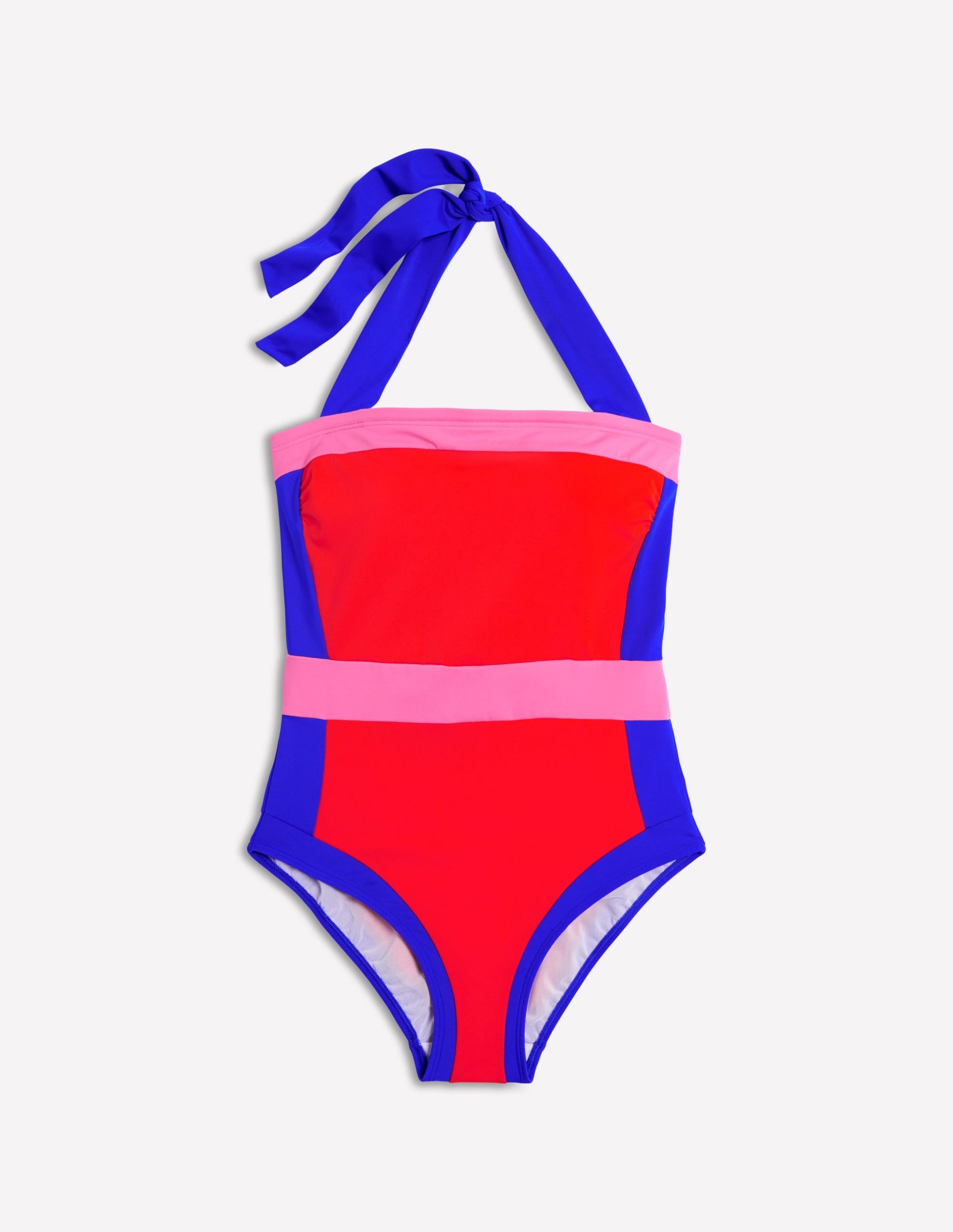 Santorini Halterneck Swimsuit-Fire Red Colourblock - Image 5