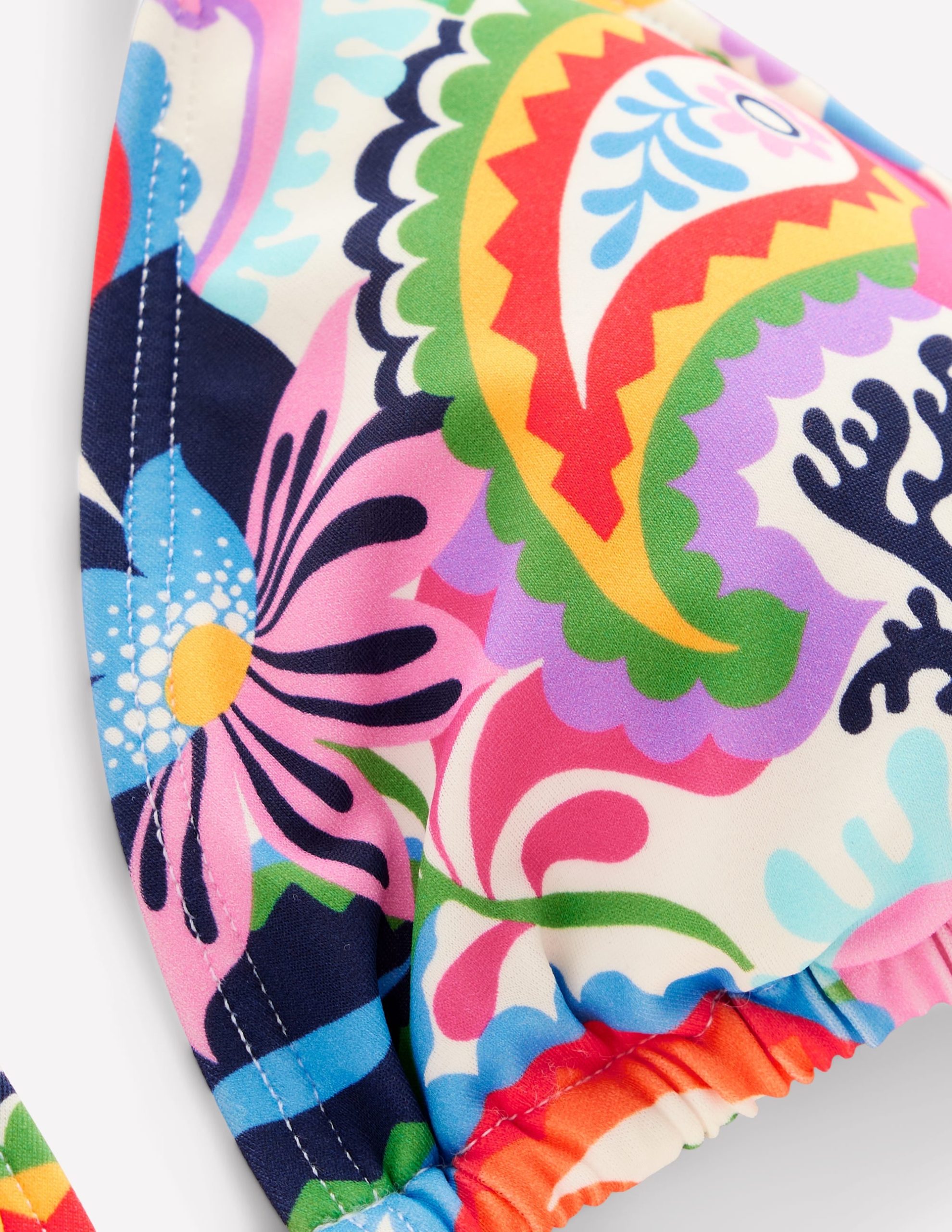 Symi String Bikini Top-Ivory. Botanical Paisley - Image 6