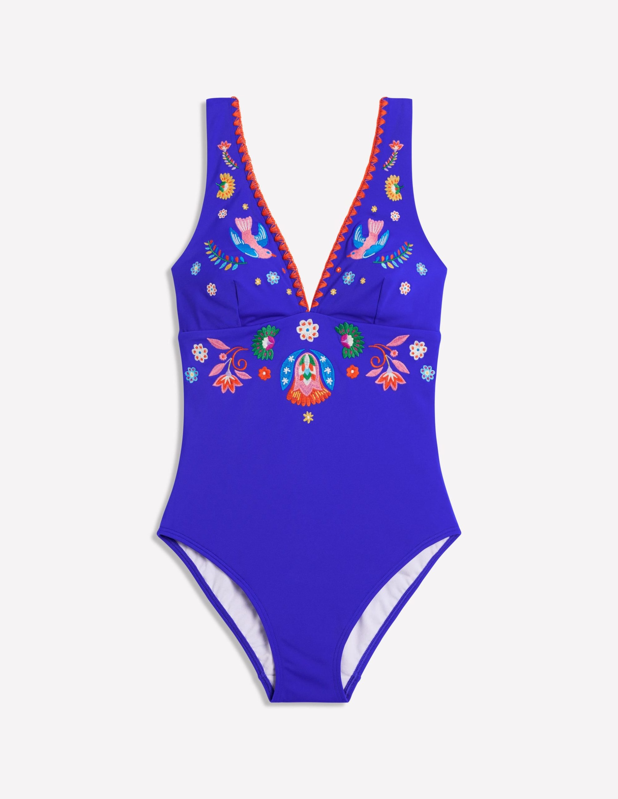 Embroidered Swimsuit-Bright Blue. Embroidered - Image 5