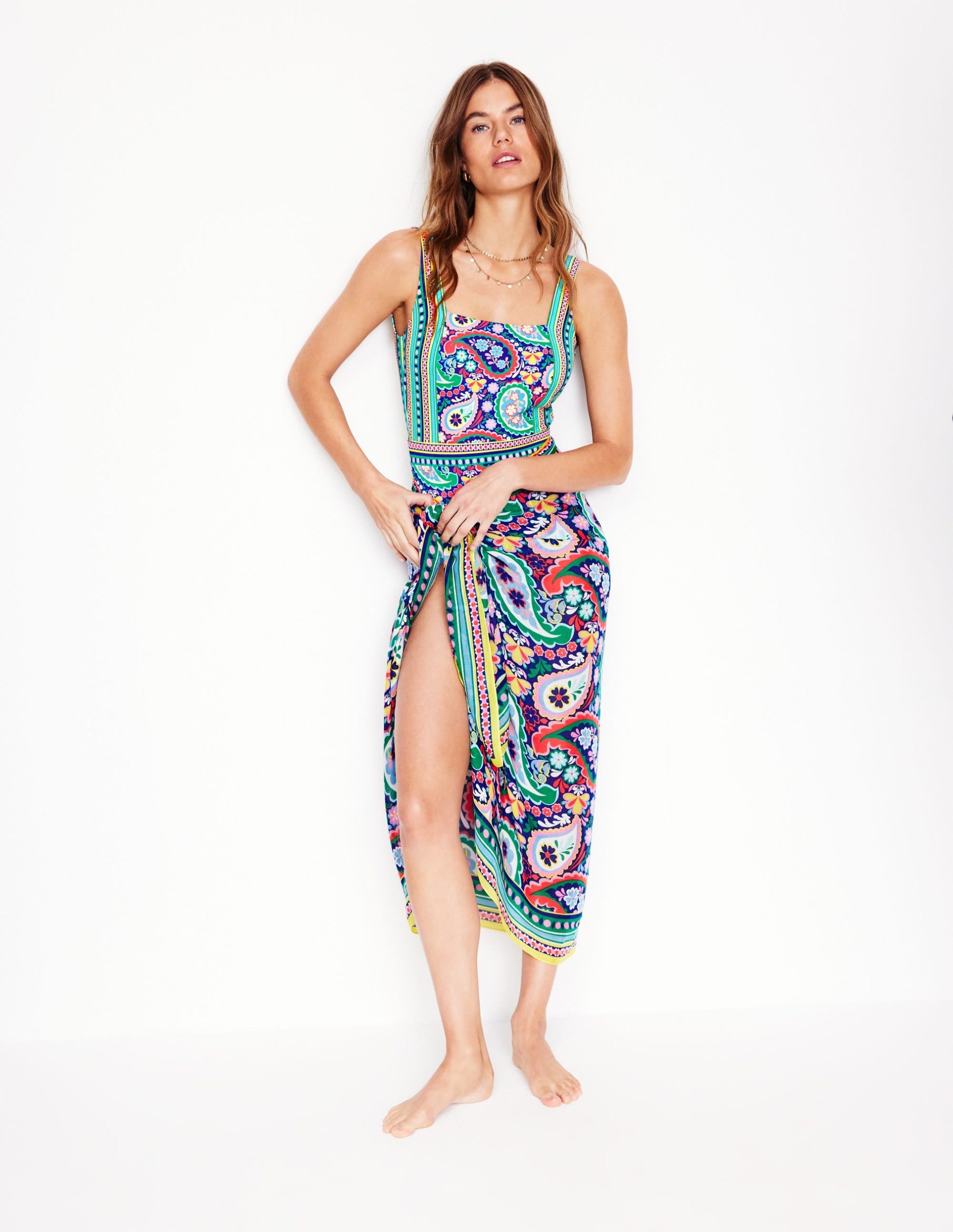 Lefkada Square Neck Swimsuit-Multi. Meadow Paisley - Image 5