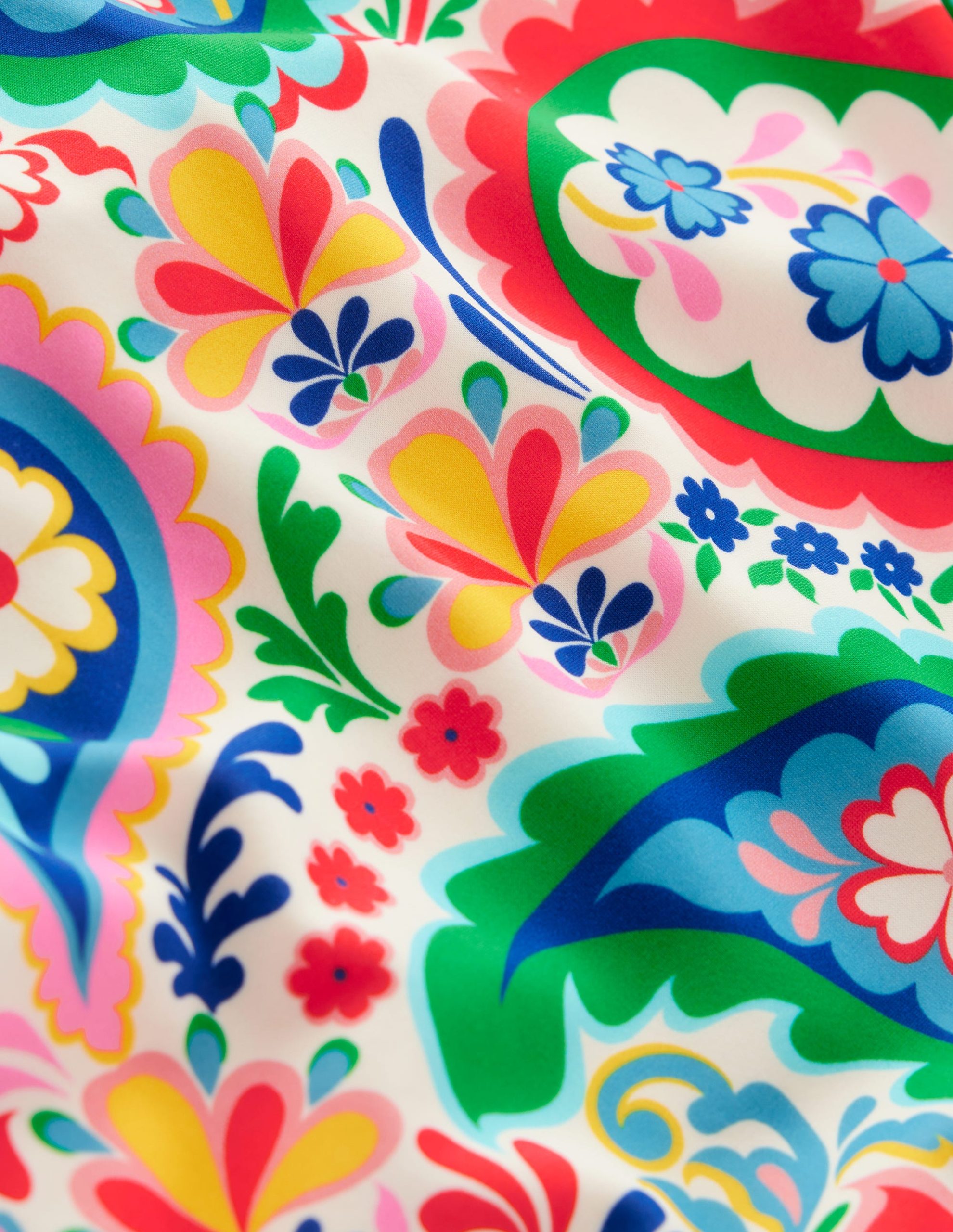 Stripe Trim Swimsuit-Multi. Meadow Paisley - Image 8