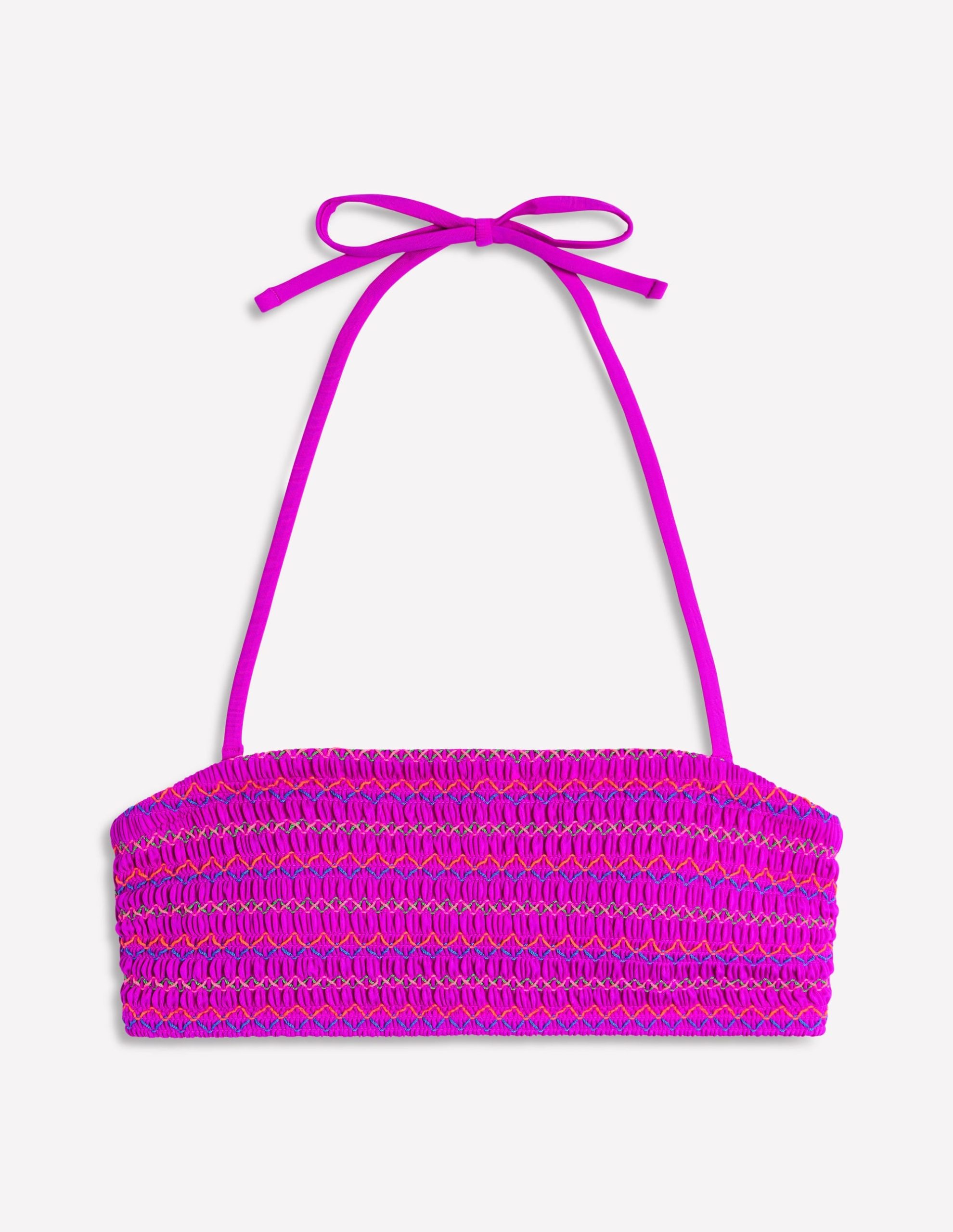 Milos Smocked Bikini Top-Very fuchsia - Image 5