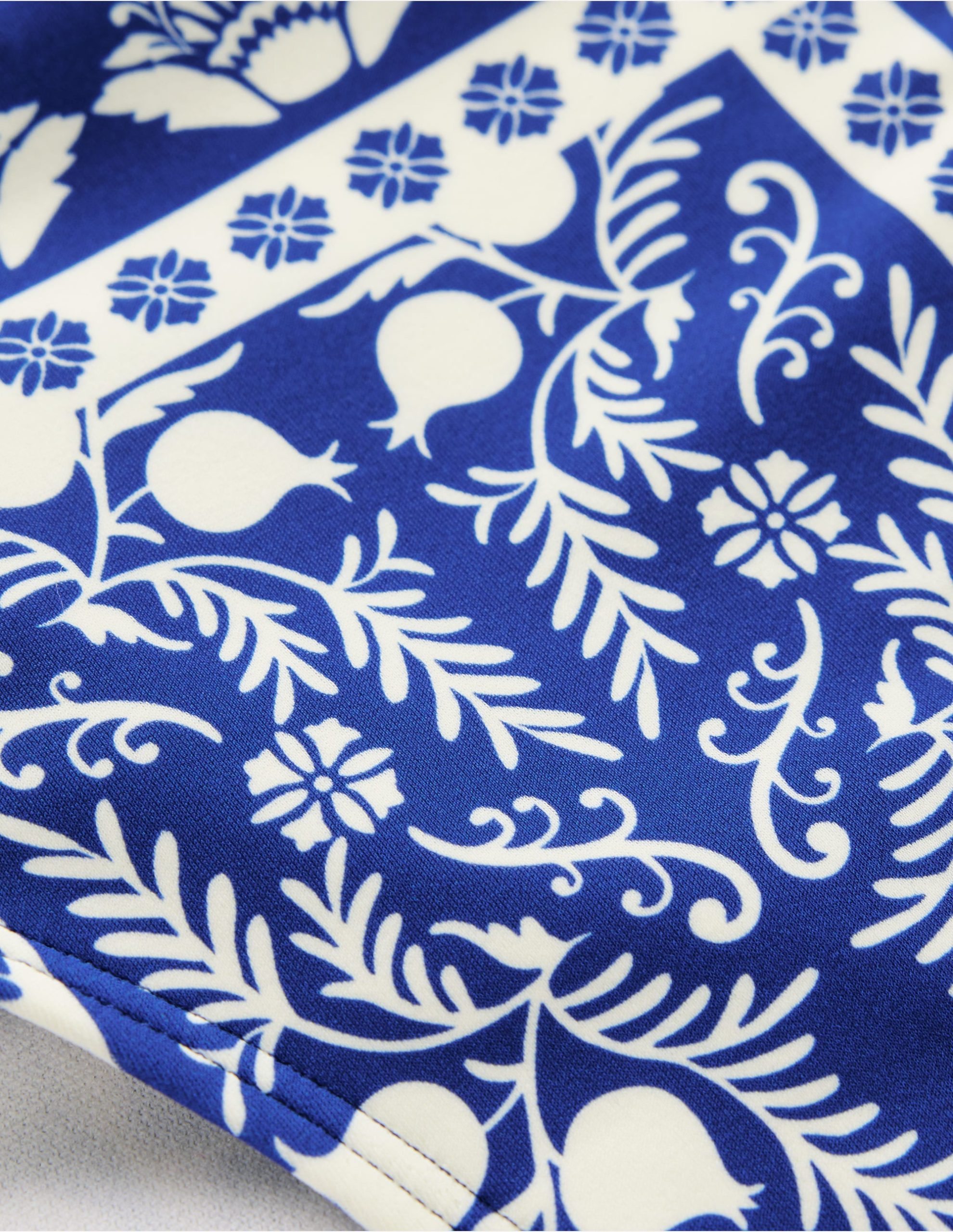 Porto Bikini Bottoms-Bright Blue. Ornate Stripe - Image 7