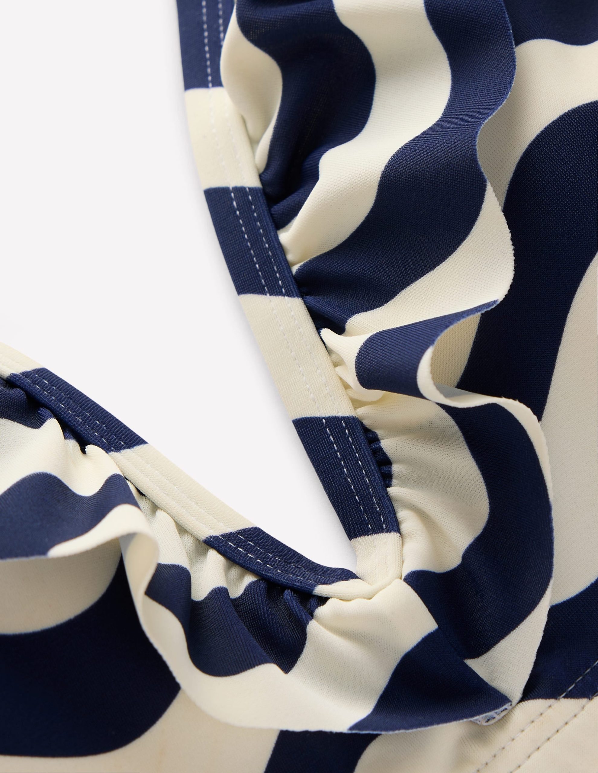 Evia Ruffle Bikini Top-French Navy. Mono Wave - Image 8