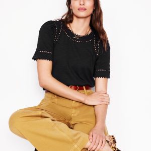 Mila Trim Detail Top-Black