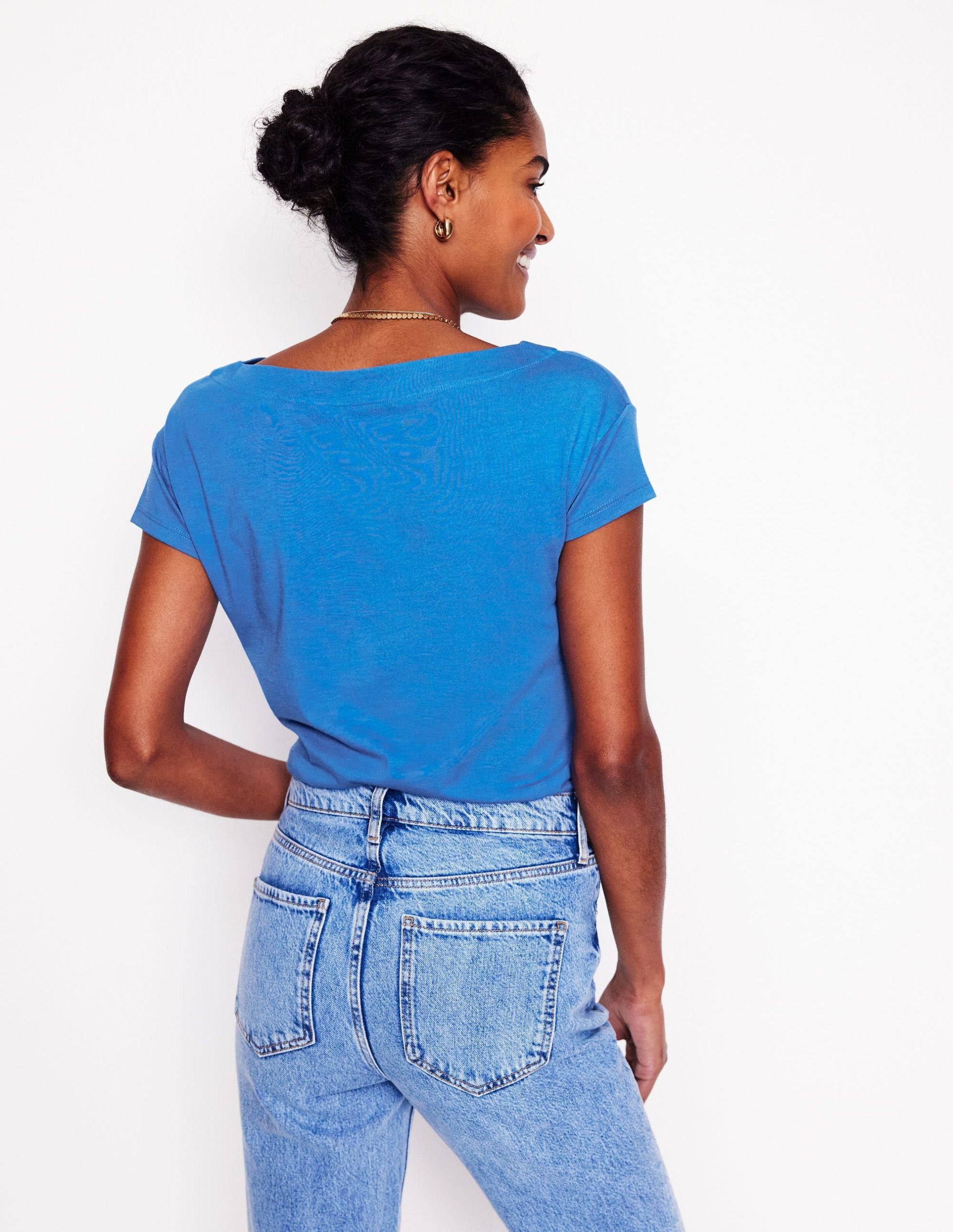 Supersoft Boat Neck T-Shirt-Gallery Blue - Image 3